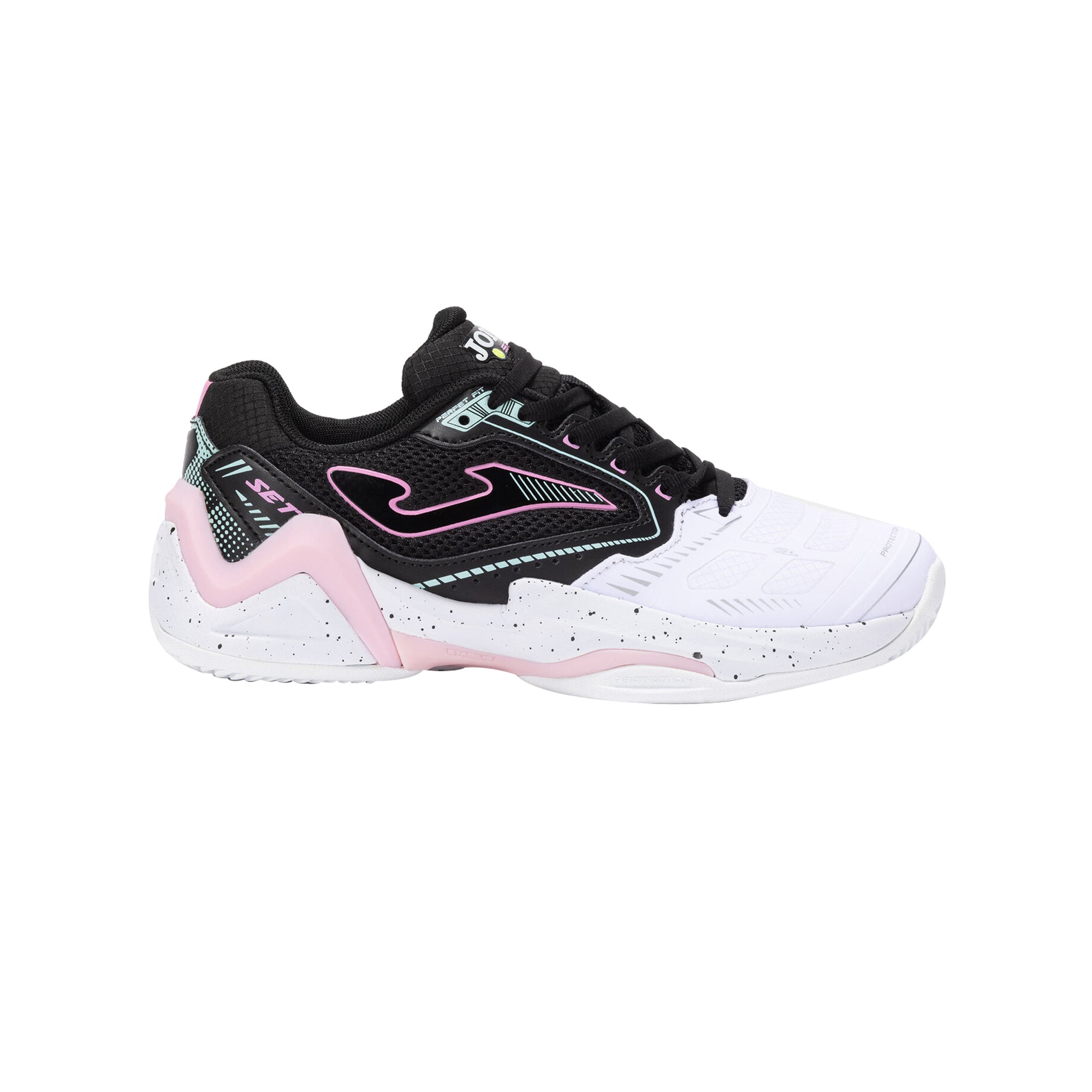 Scarpe Donna da Padel , modello Set Lady 25 Argilla, nere e rosa