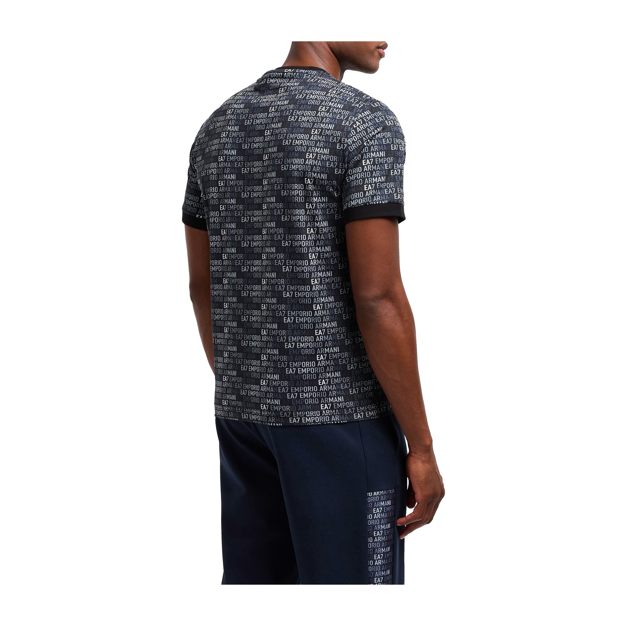 T-shirt Uomo Monogram Logo, con bordi a costine e maniche corte