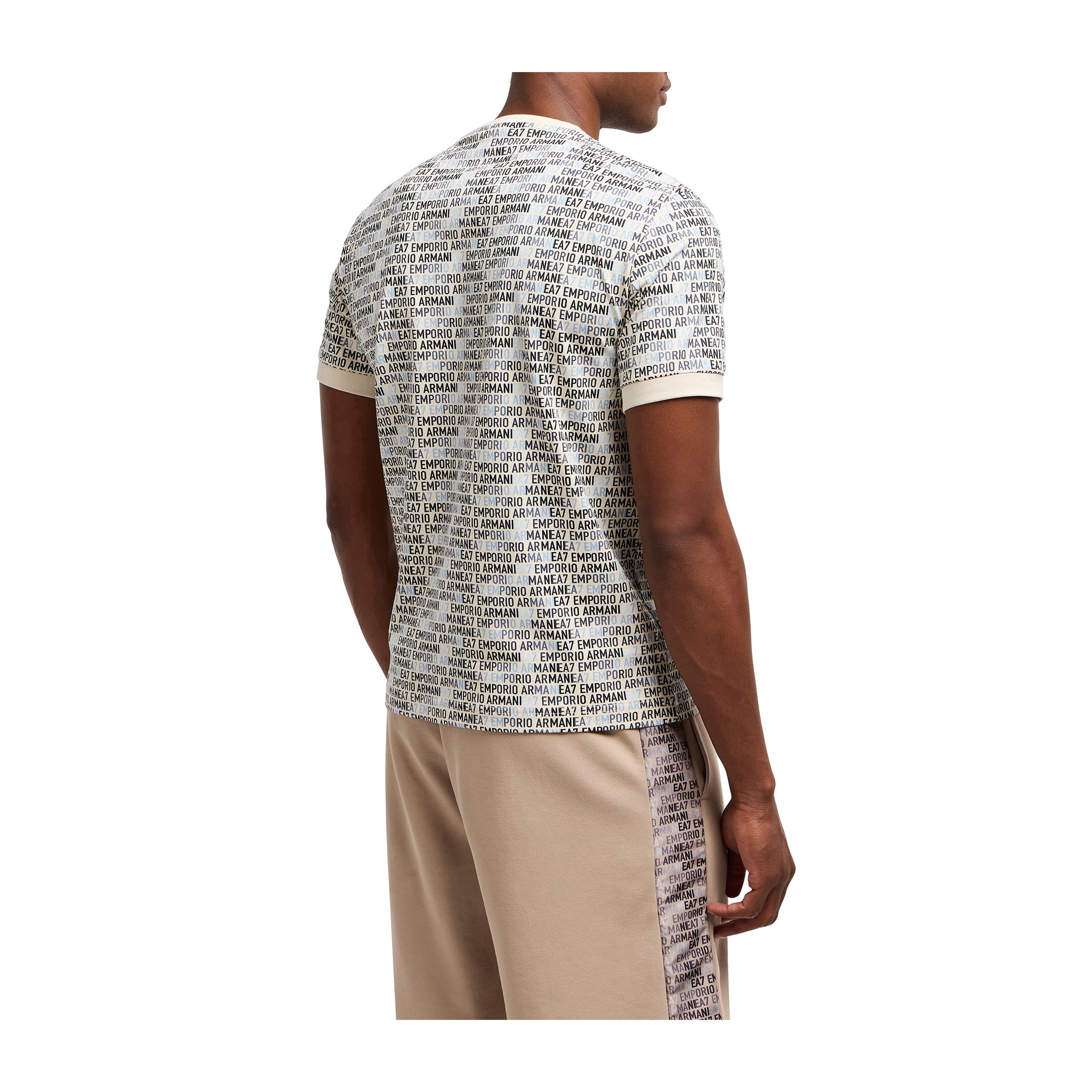 T-shirt Uomo Monogram Logo, con bordi a costine e girocollo