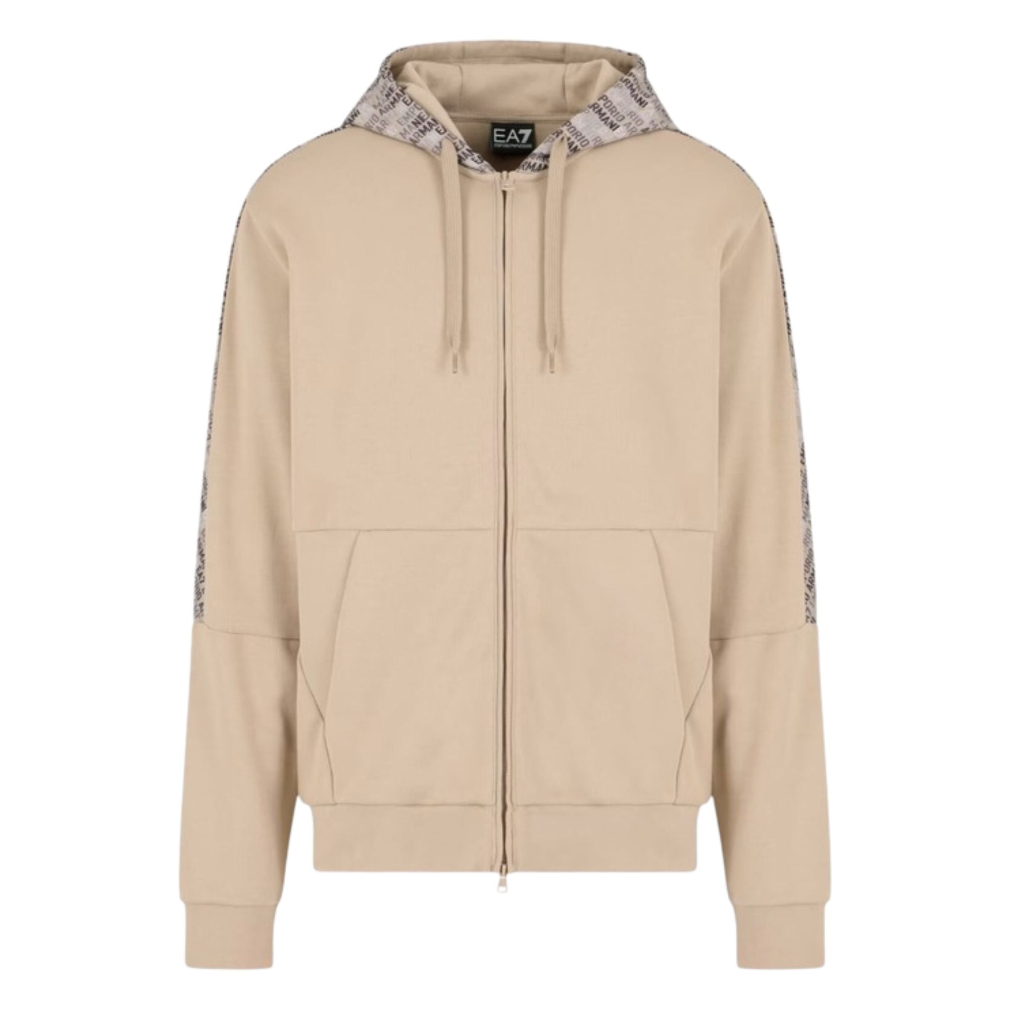 Felpa Uomo Beige inserti logati