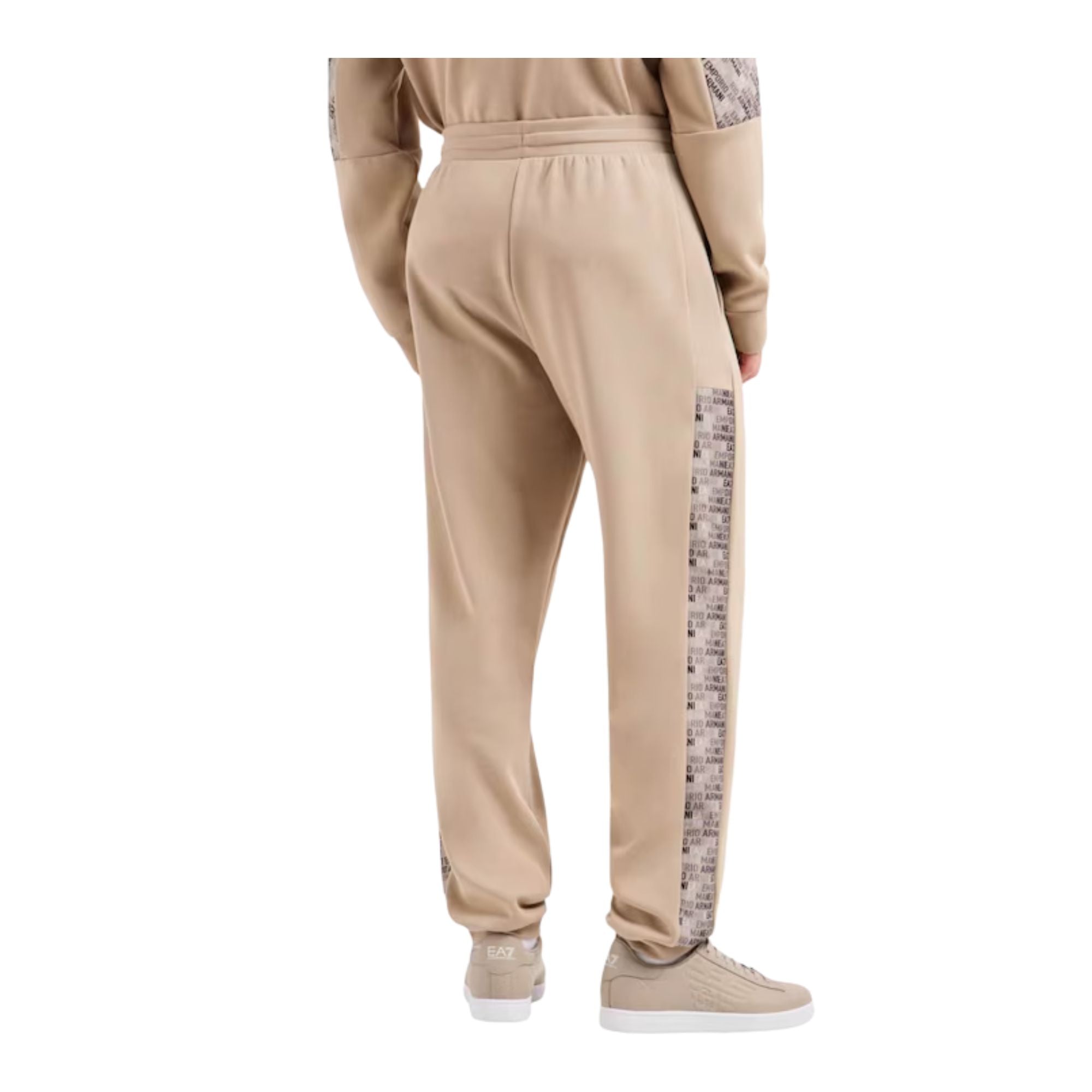 Pantaloni da tuta Uomo Beige con inserti logati modello retro