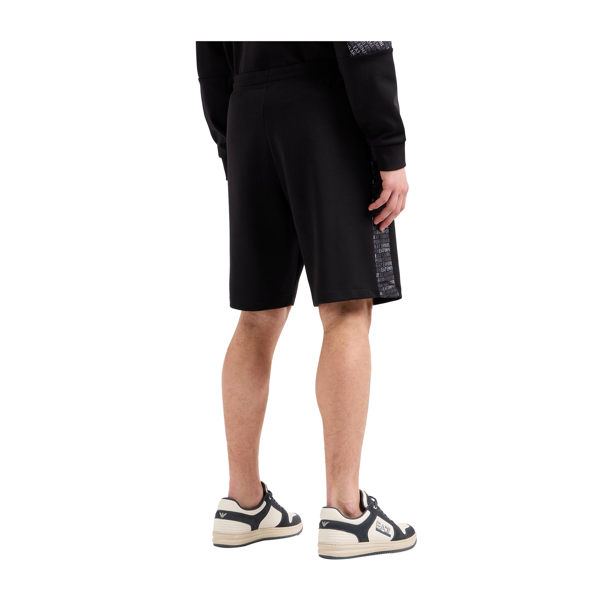Bermuda Uomo Nero Logo Series felpato