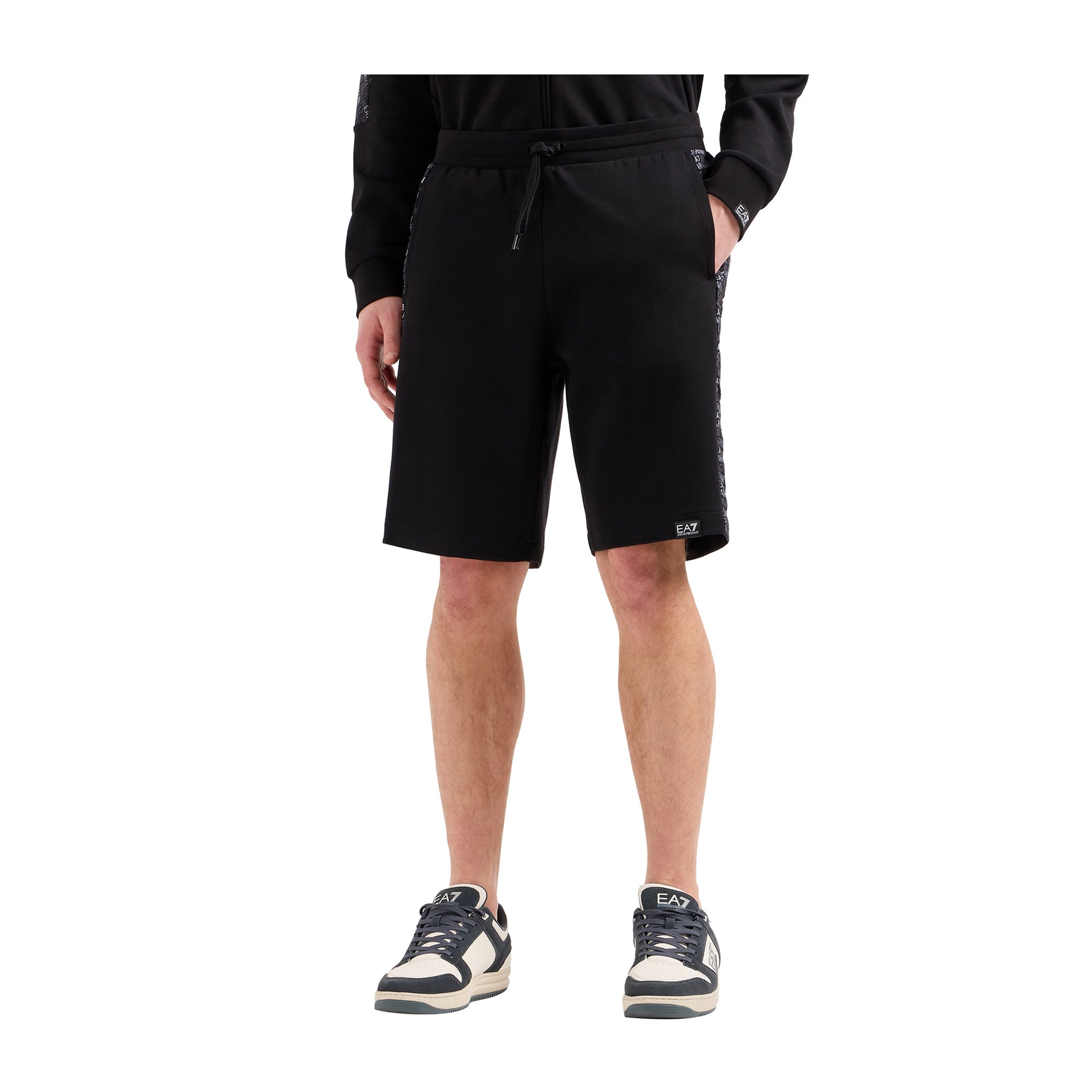 Bermuda Uomo Nero Logo Series felpato
