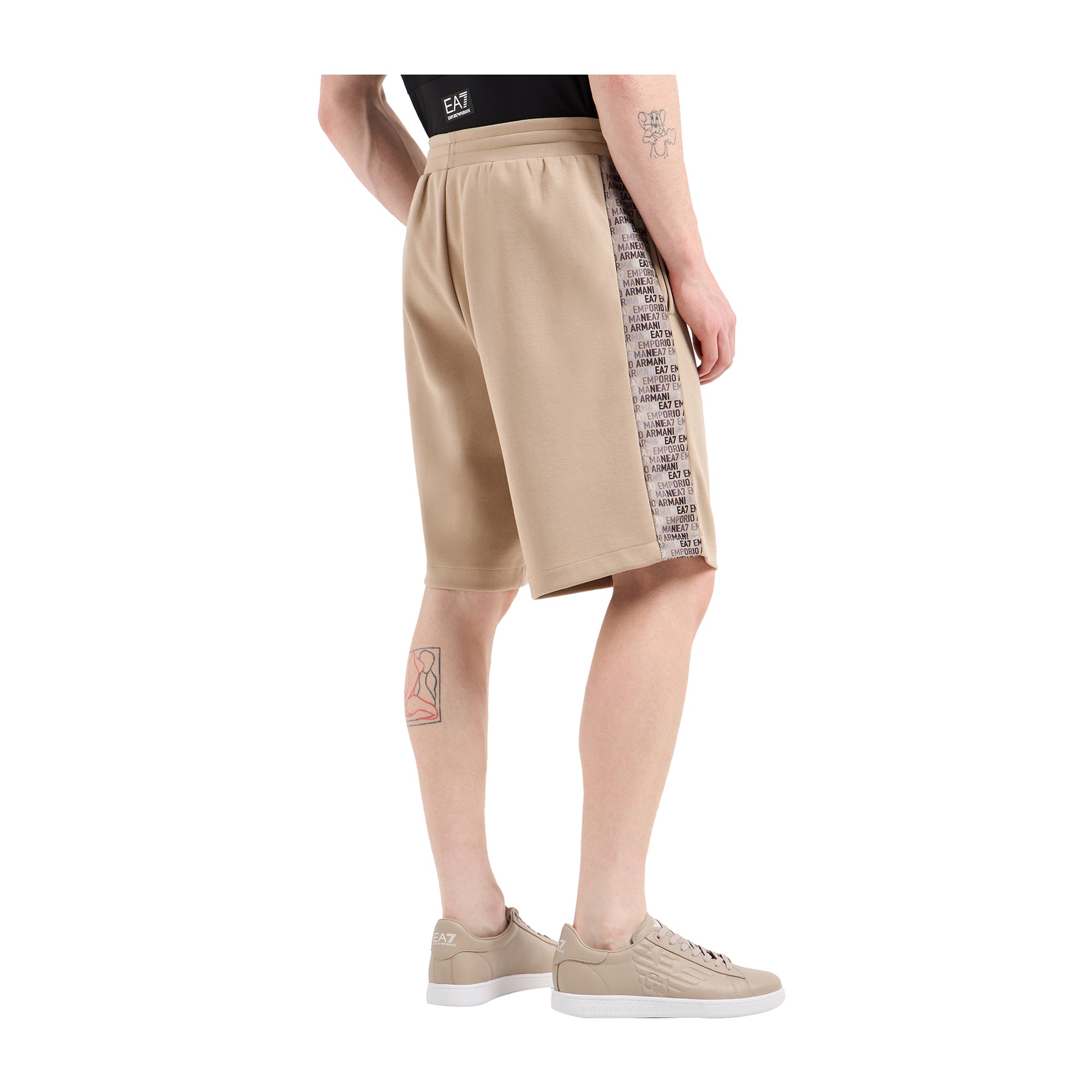 Bermuda Uomo Logo Series, con coulisse in vita ed inserto laterale a contrasto