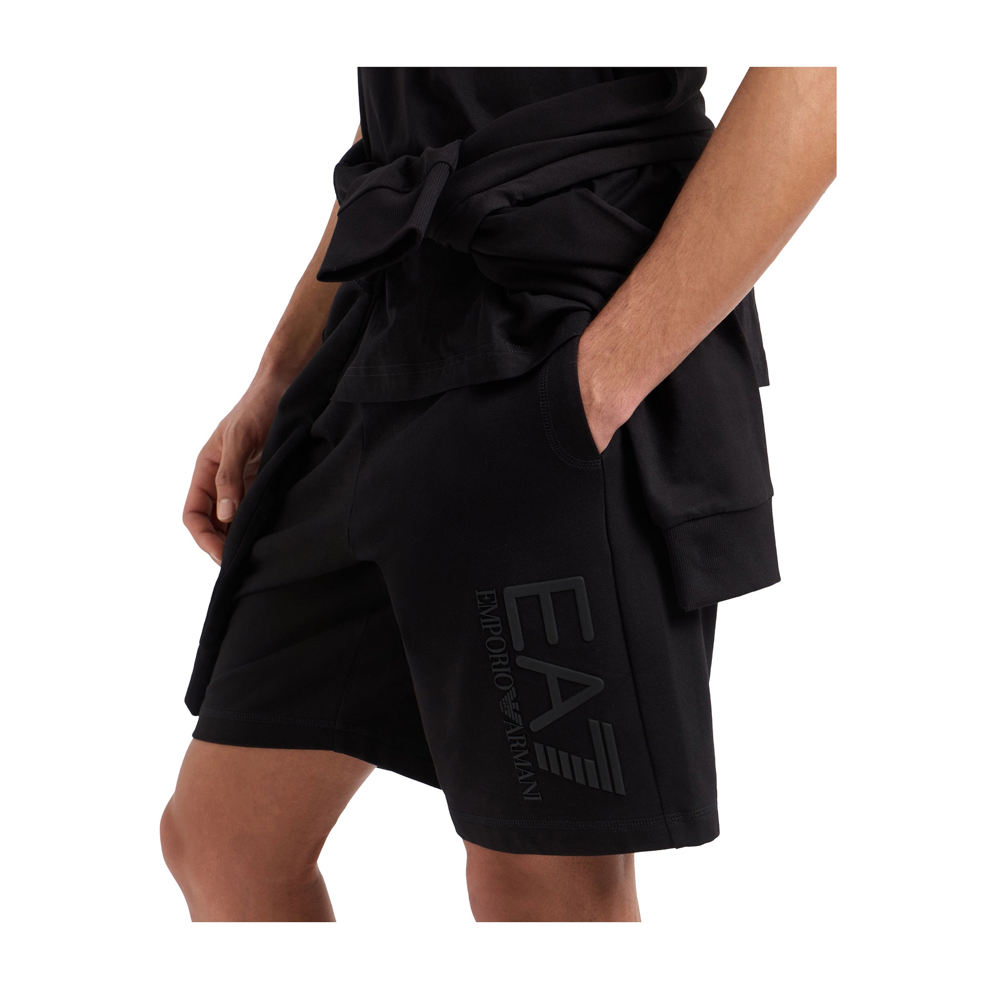 Bermuda Uomo a tinta unita, con maxi logo laterale stampato in tono colore