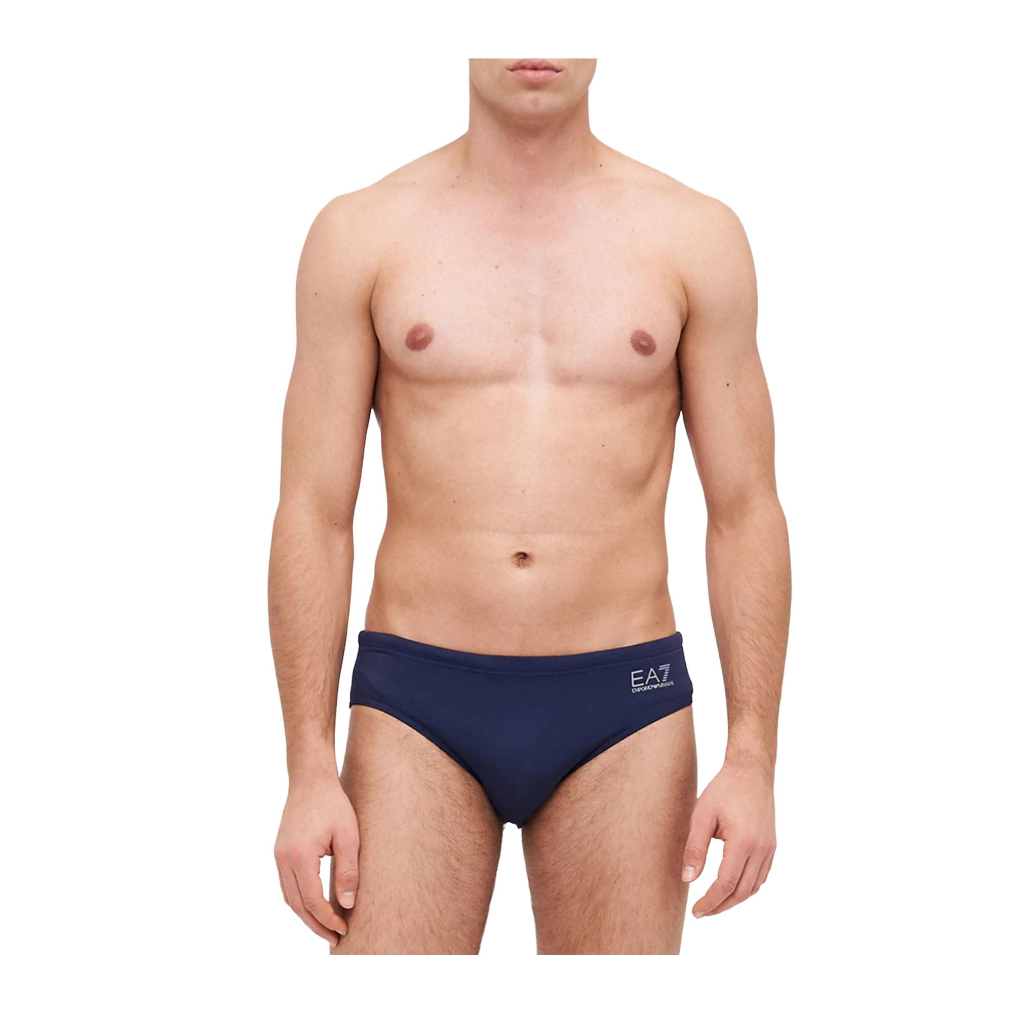 Costume a slip da Uomo Blu con logo modello frontale