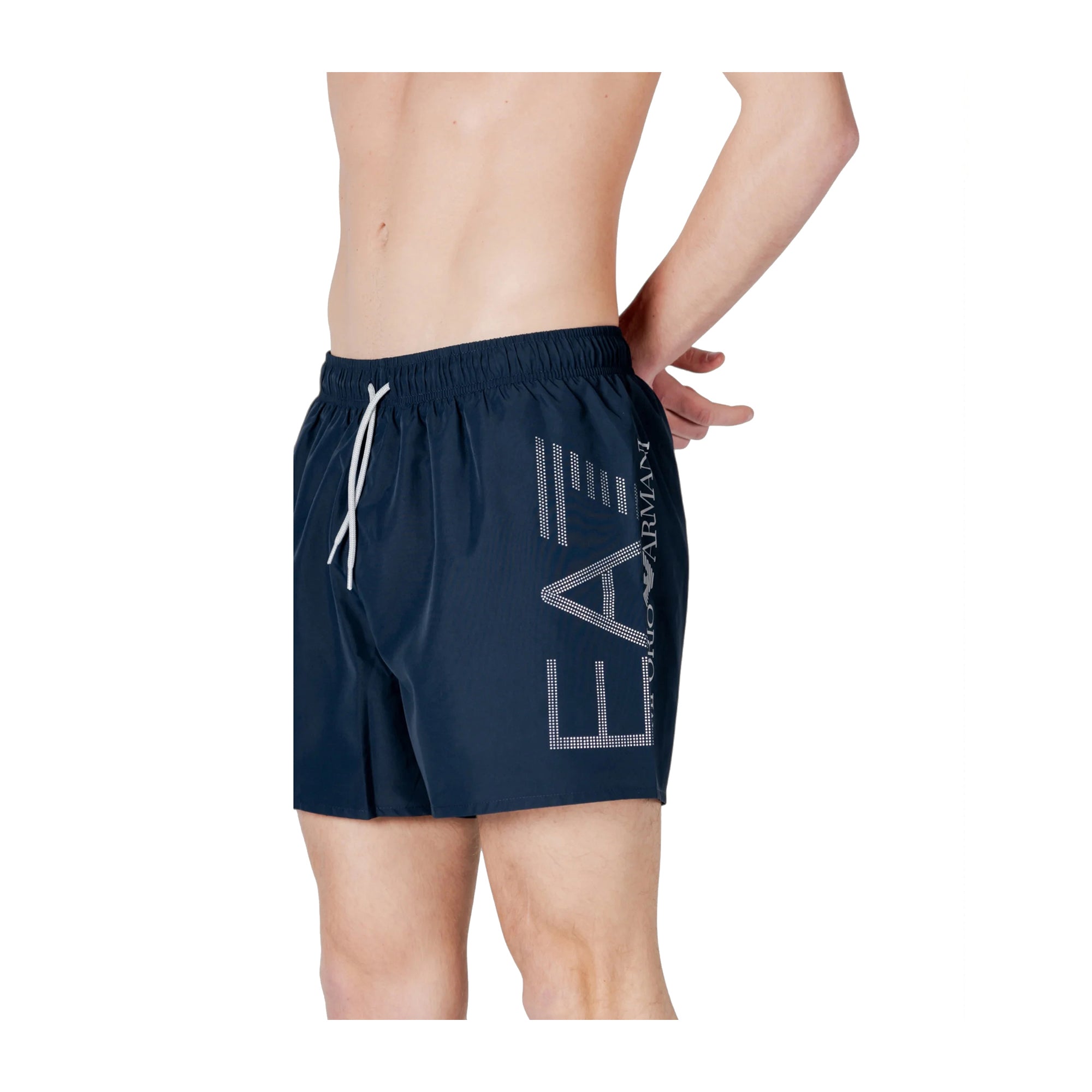 Costume Uomo a pantaloncino Blu, con coulisse e maxi logo stampato