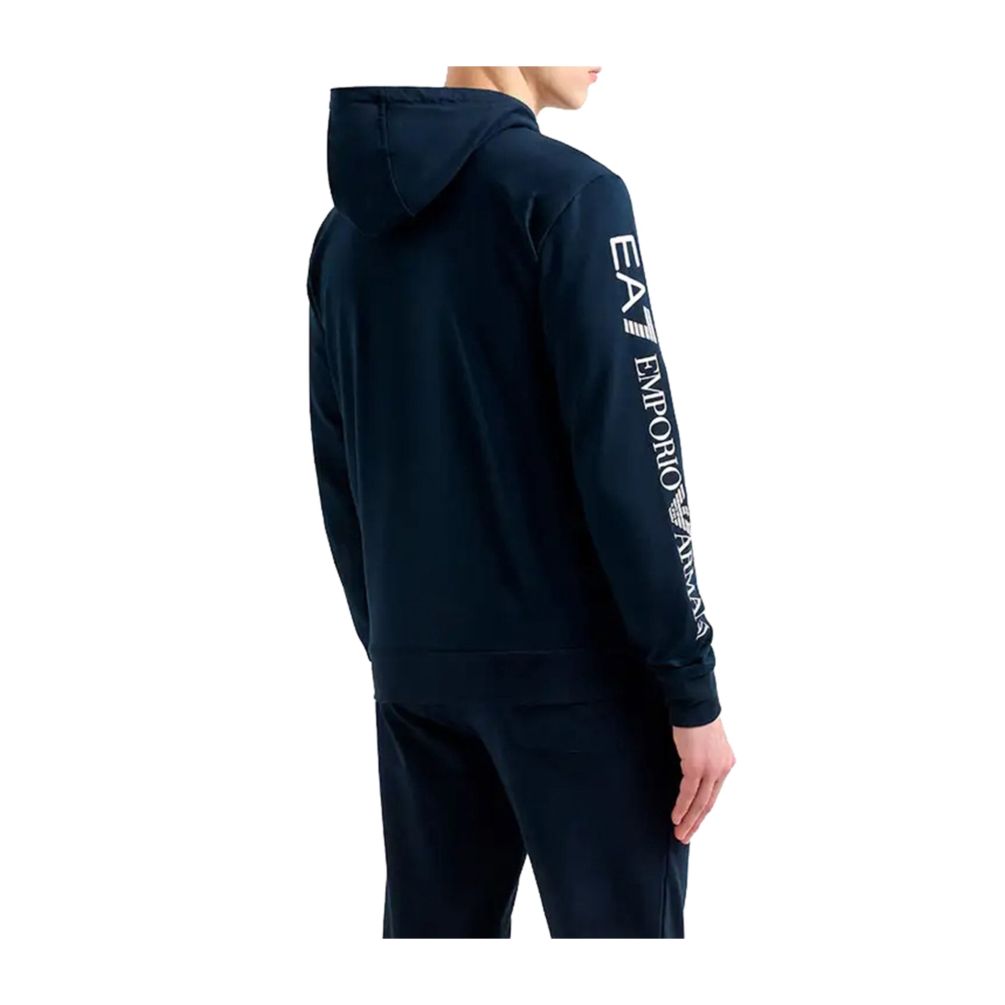 Felpa Uomo con maxi stampa logo sulla manica, cappuccio e zip frontale