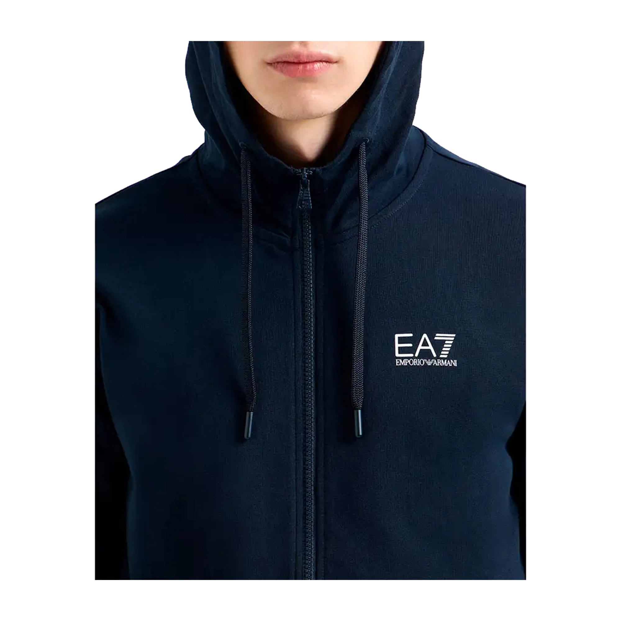 Felpa Uomo con maxi stampa logo sulla manica, cappuccio e zip frontale