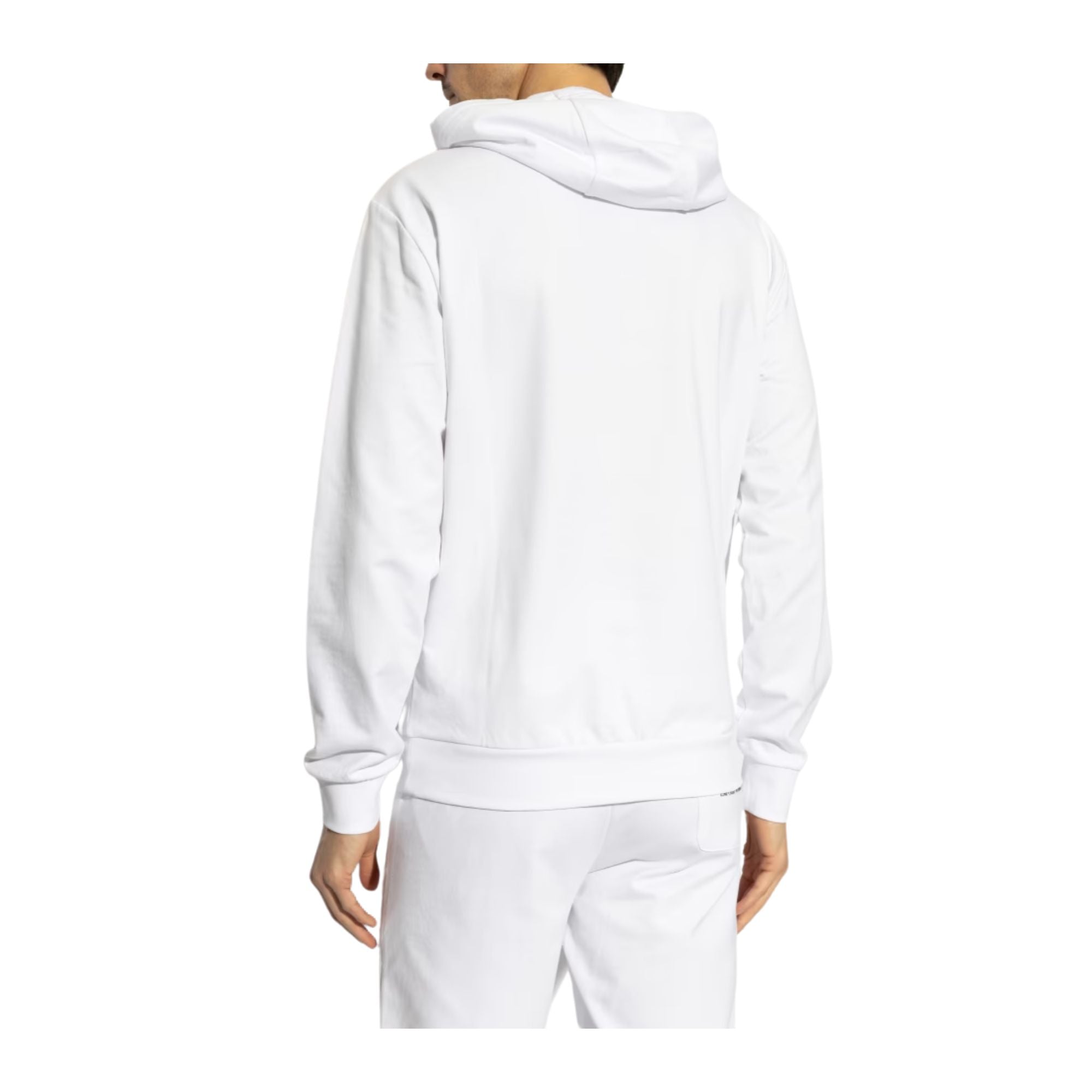 Felpa Uomo Bianca Logo Series con cappuccio modello retro