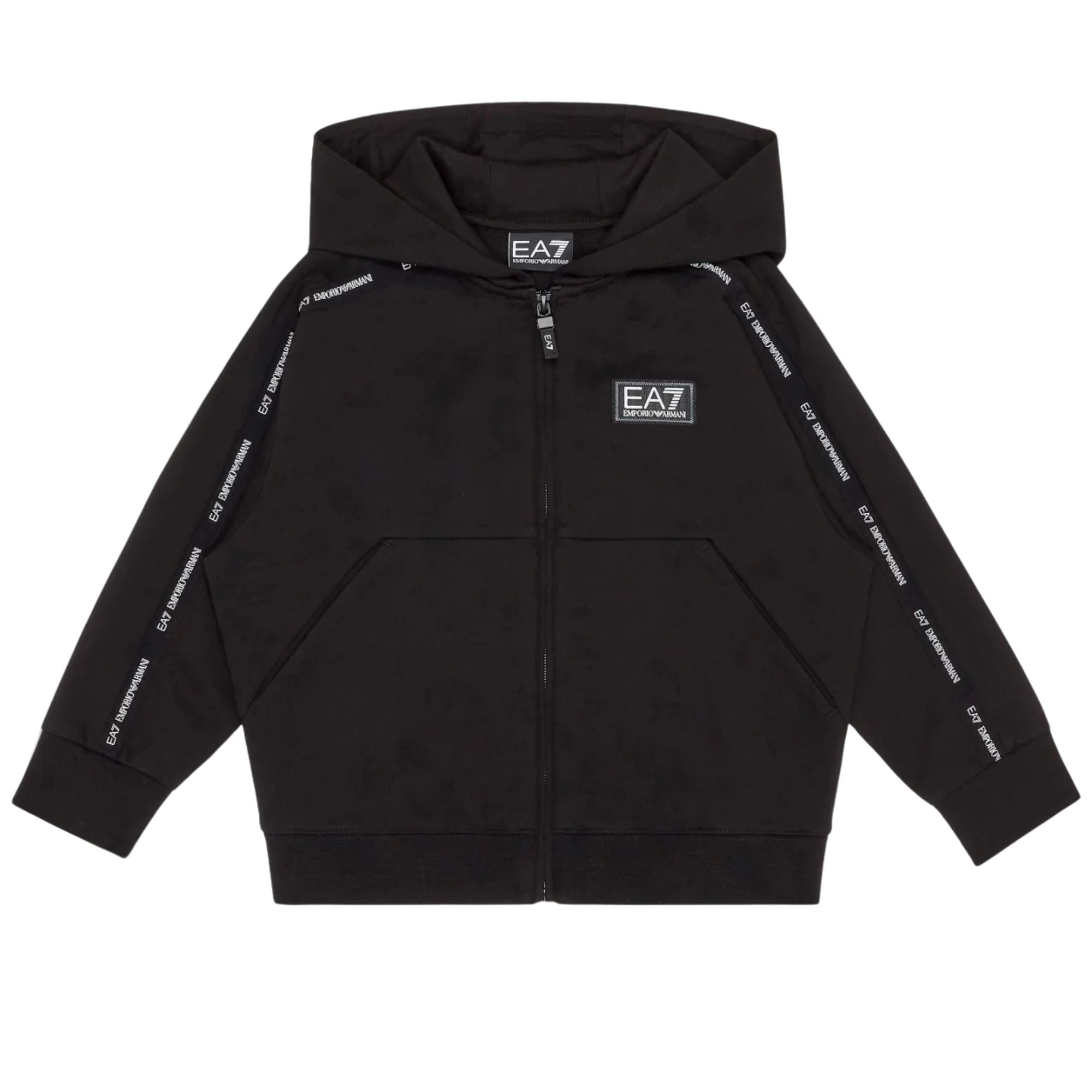 Felpa Bambino con cappuccio e logo Nero