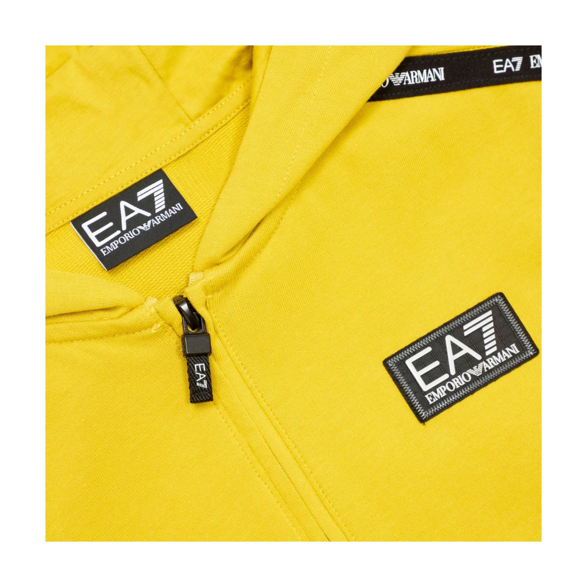 Felpa Bambino con cappuccio e logo Giallo dettaglio