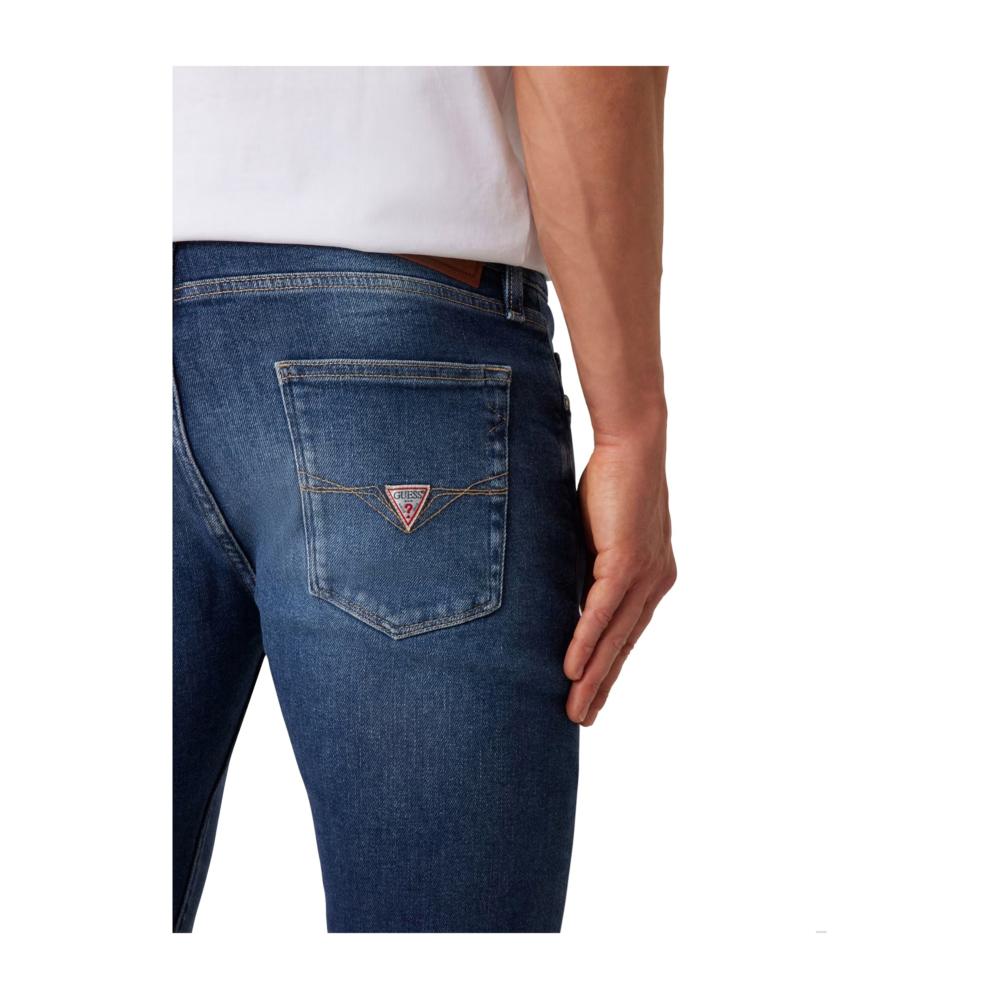 Guess Jeans Uomo Skinny fit Chris Blu dettaglio retro