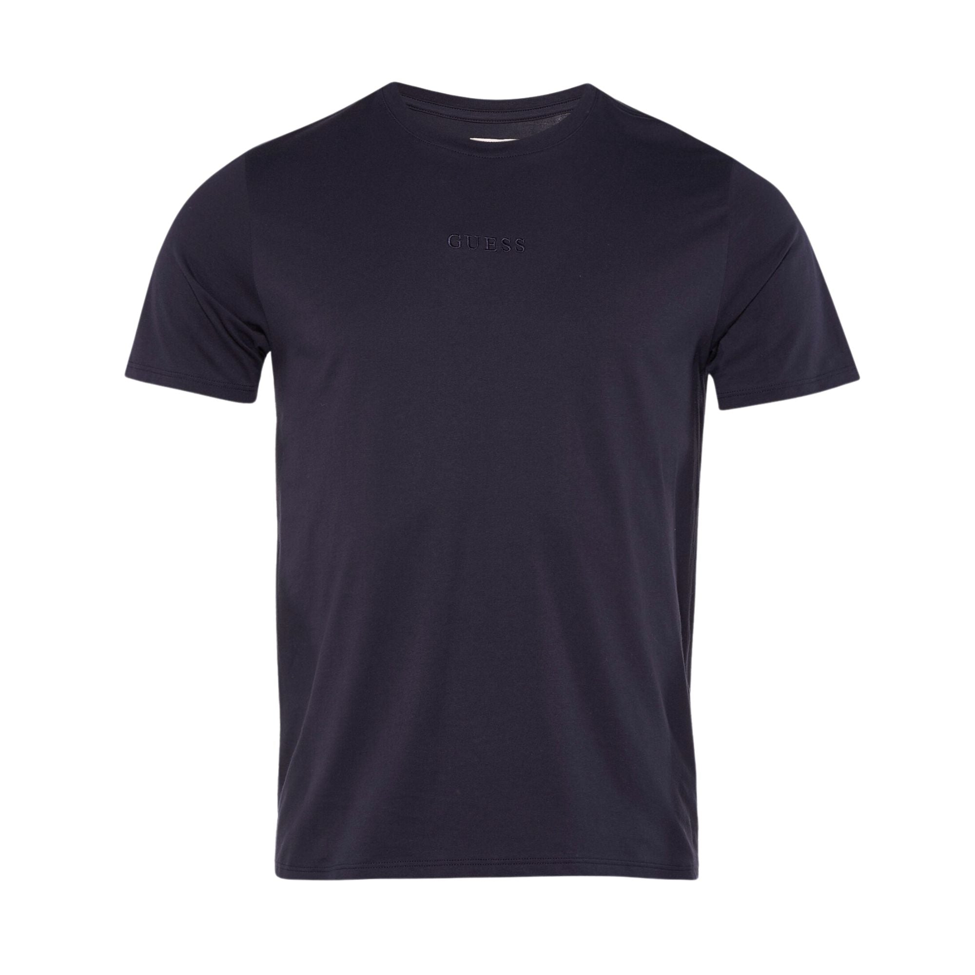 Guess T-Shirt Uomo Blu con logo ricamato