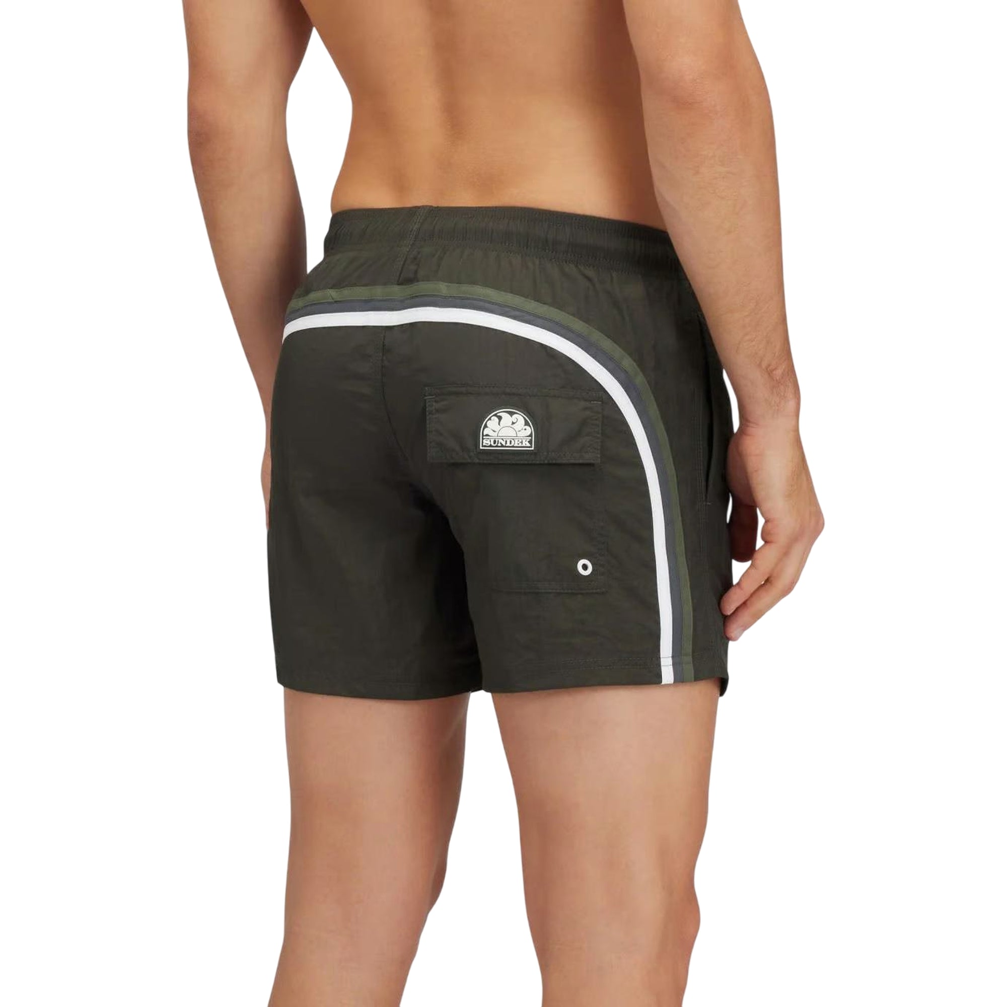 Costume Uomo Crinkled, Verde, con dettaglio iconico posteriore e vita bassa