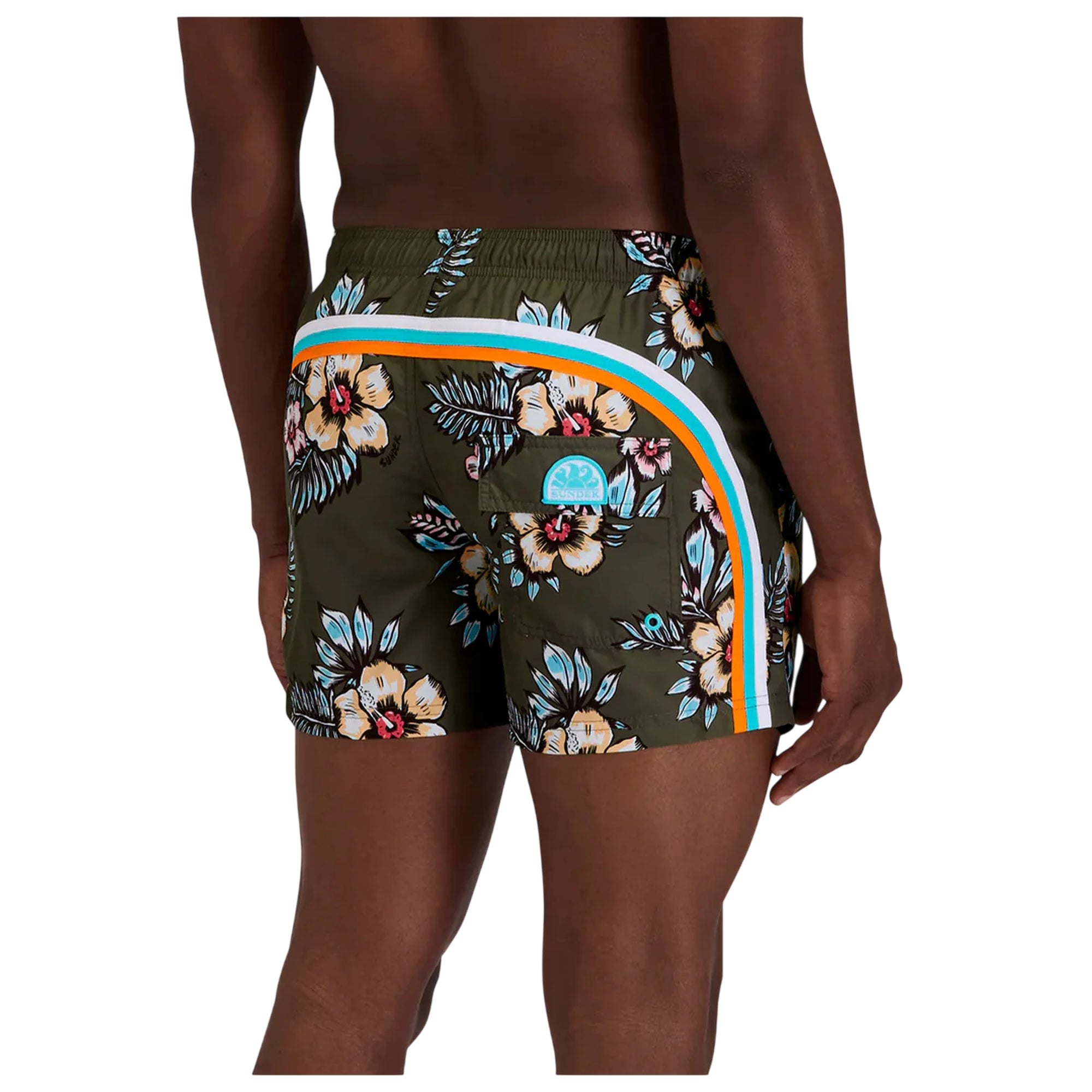 Costume Uomo Verde con stampa flower retro