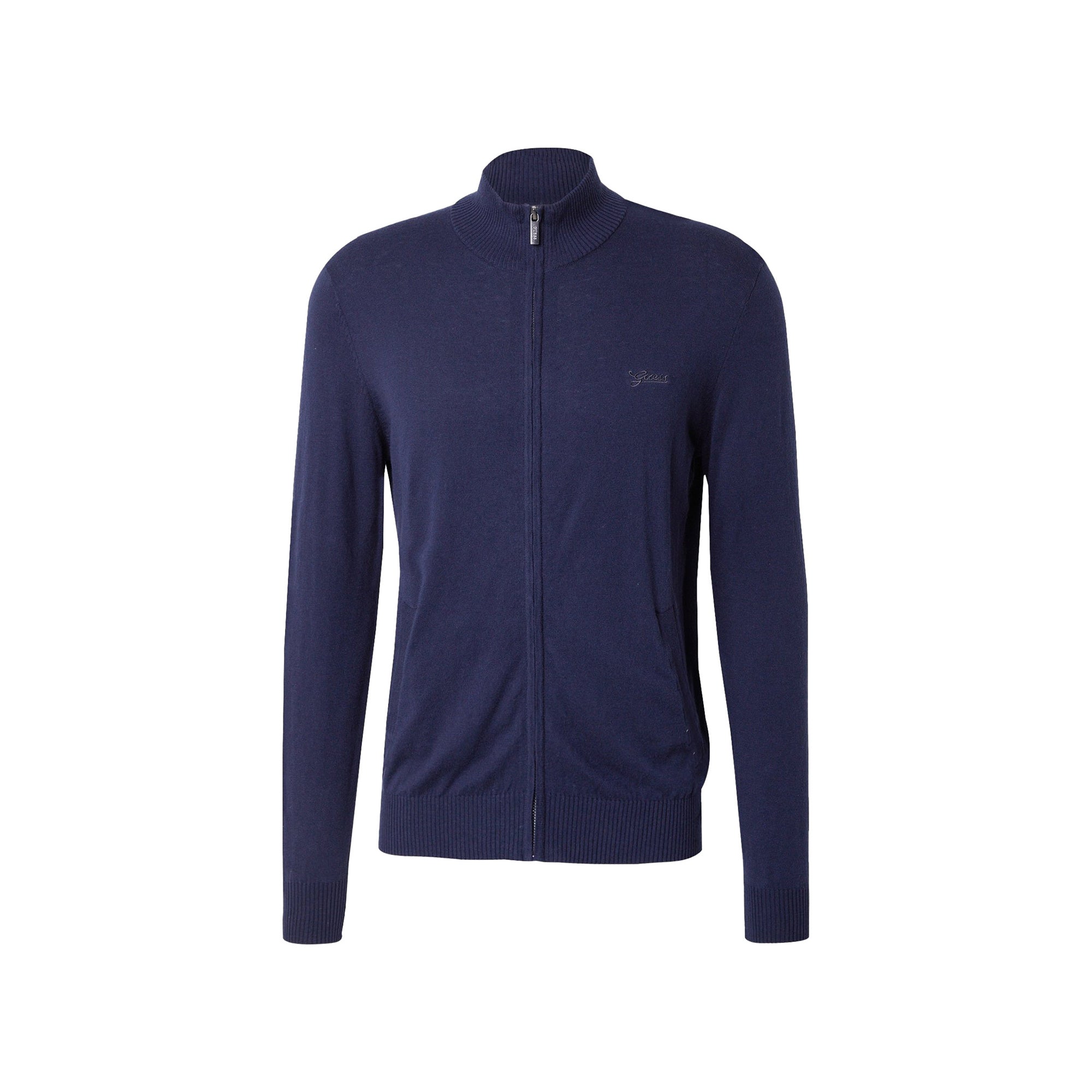 Guess Cardigan Uomo con zip Blu navy