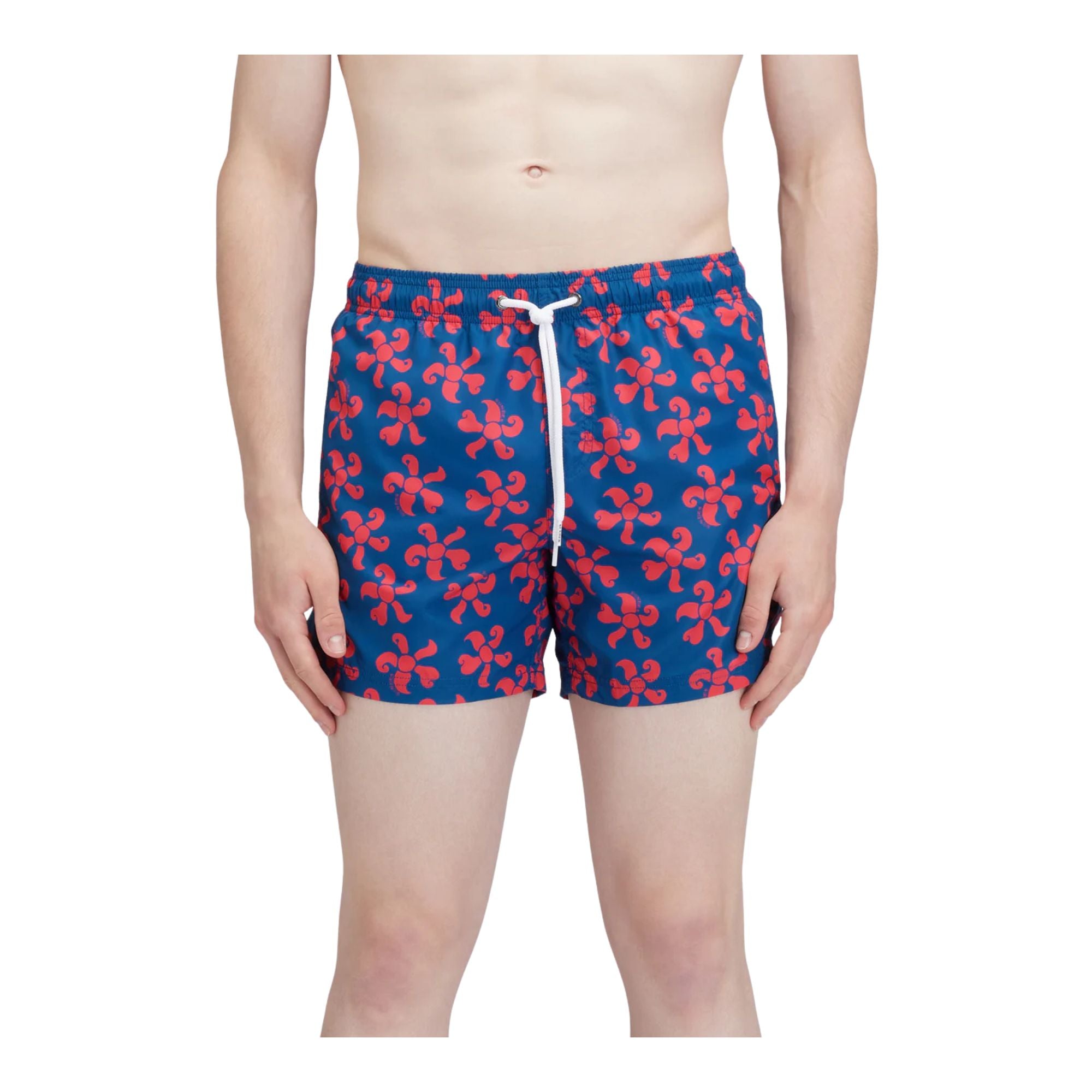 Costume Uomo Blu a pantaloncino, con microstampa Planet Summer e tasca posteriore