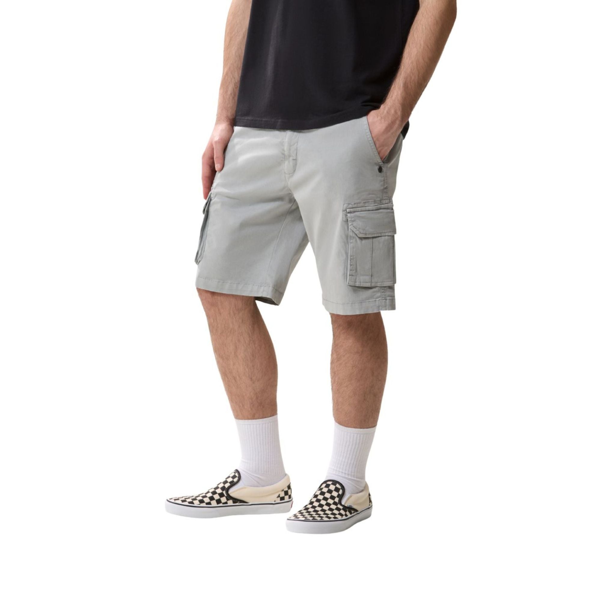 Shorts Cargo stretch cotton twill fuerte Uomo Grigio