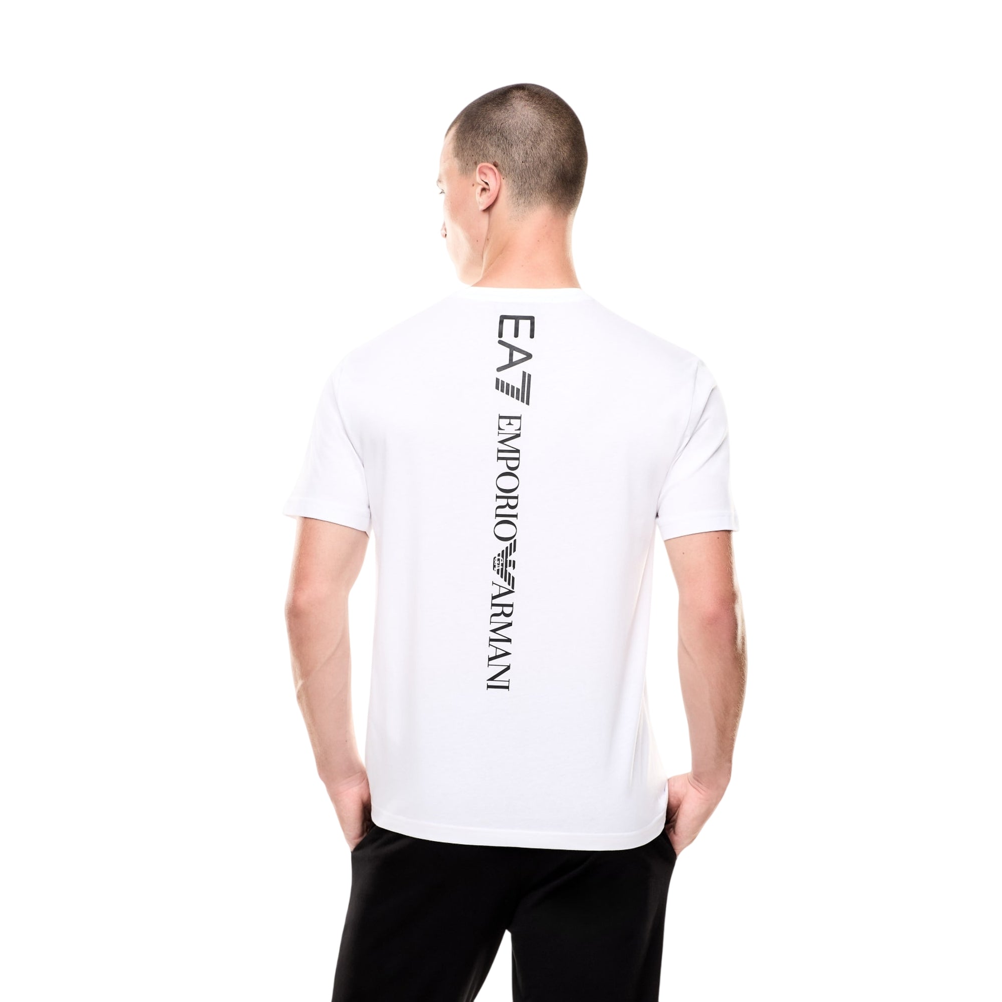 T-shirt Uomo Bianca, con logo posteriore verticale