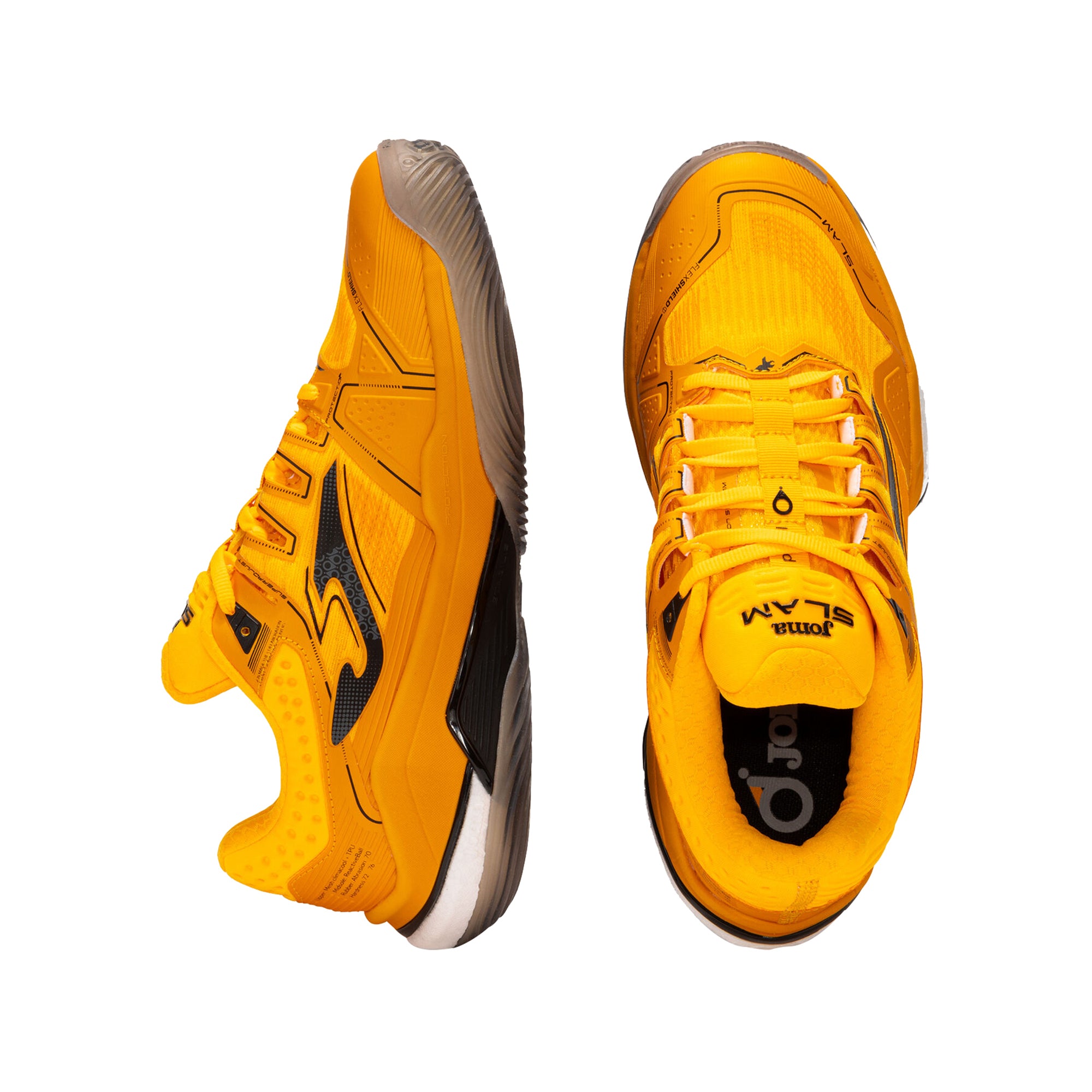 Scarpa Uomo da padel, linea Slam gialla, con logo laterale