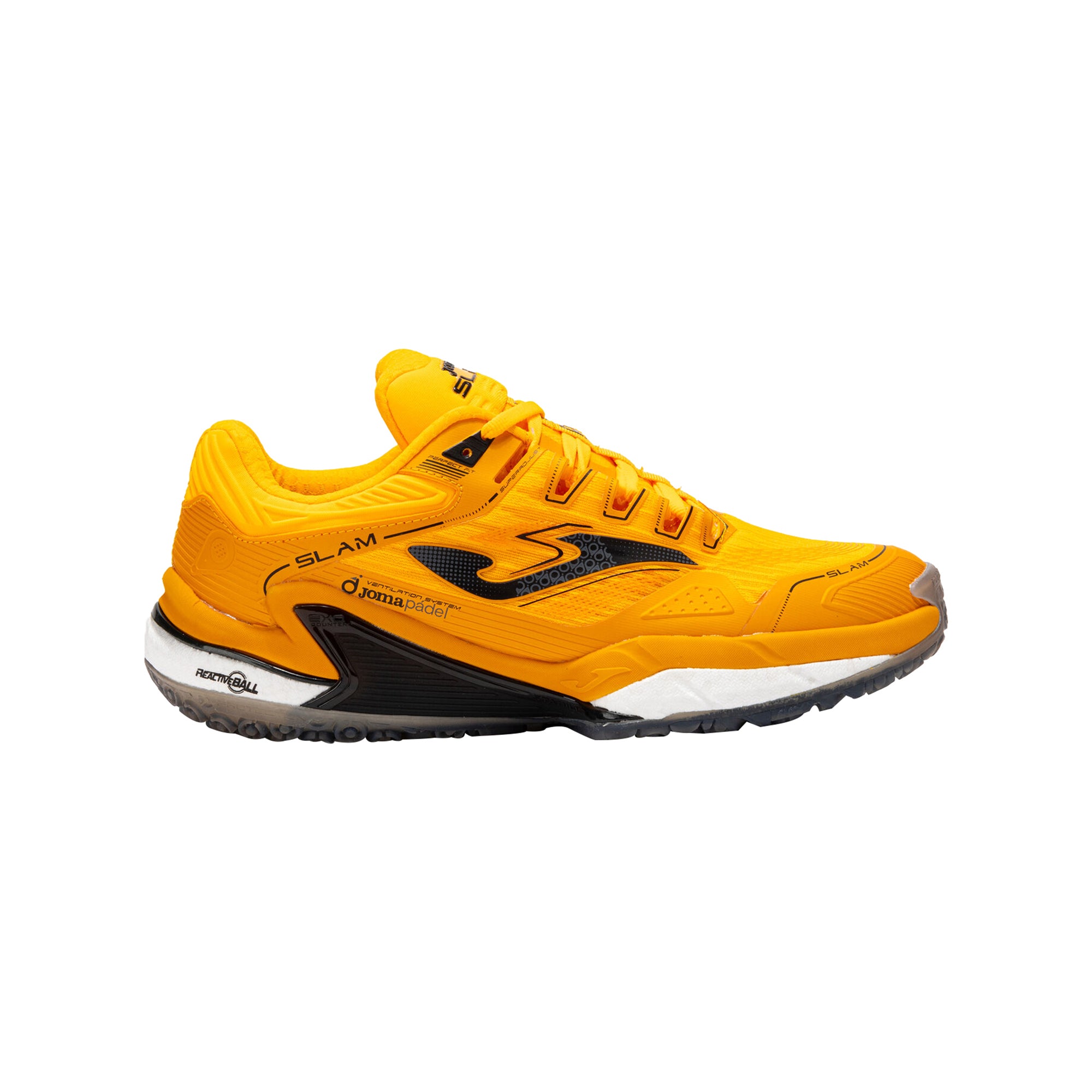 Scarpa Uomo da padel, linea Slam gialla, con logo laterale