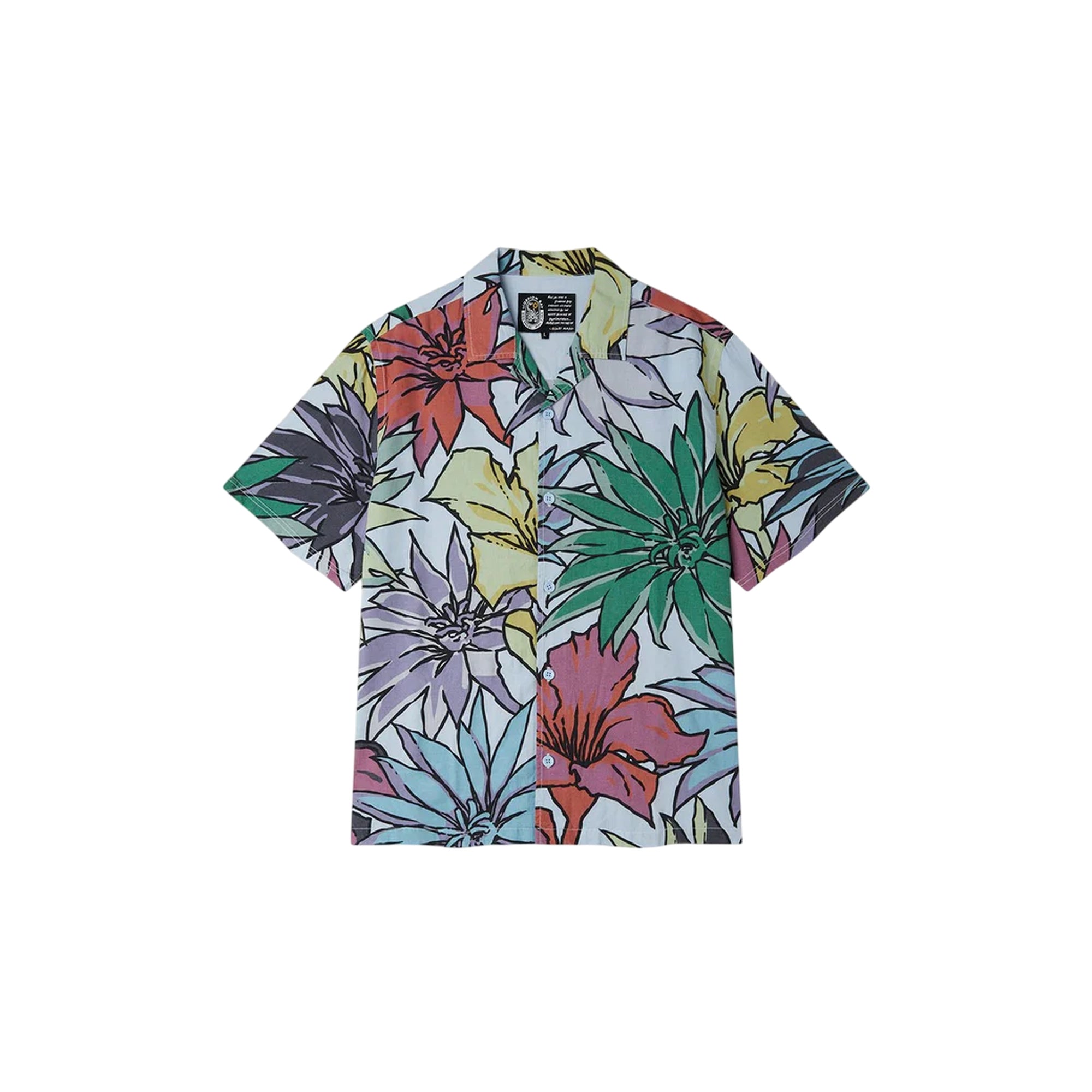Camicia over Uomo con stampa floeale in lino