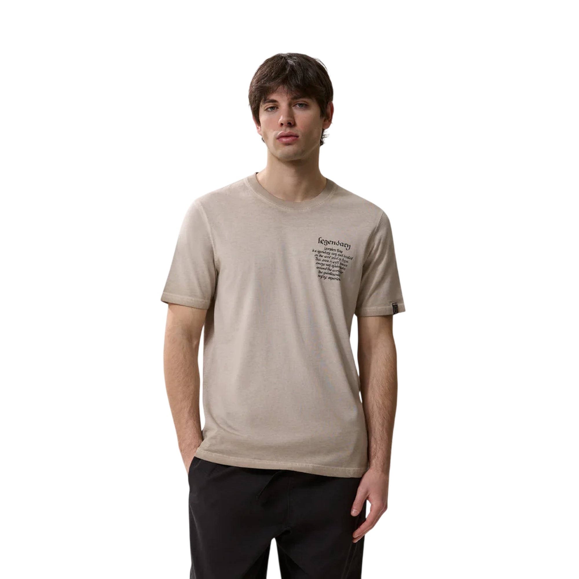 T-shirt Uomo con stampa "Hotel Map" Beige modello frontale
