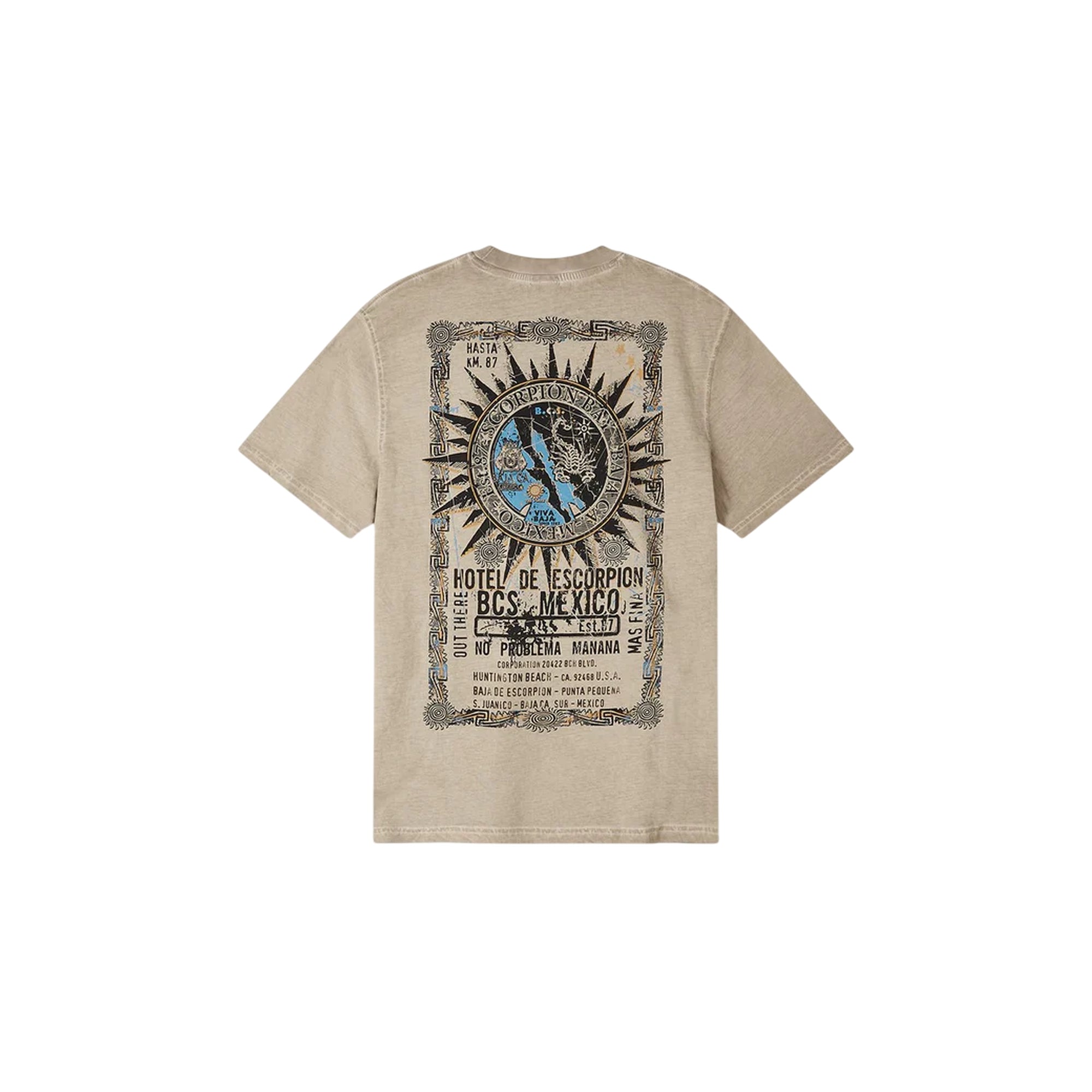T-shirt Uomo con stampa "Hotel Map" Beige retro