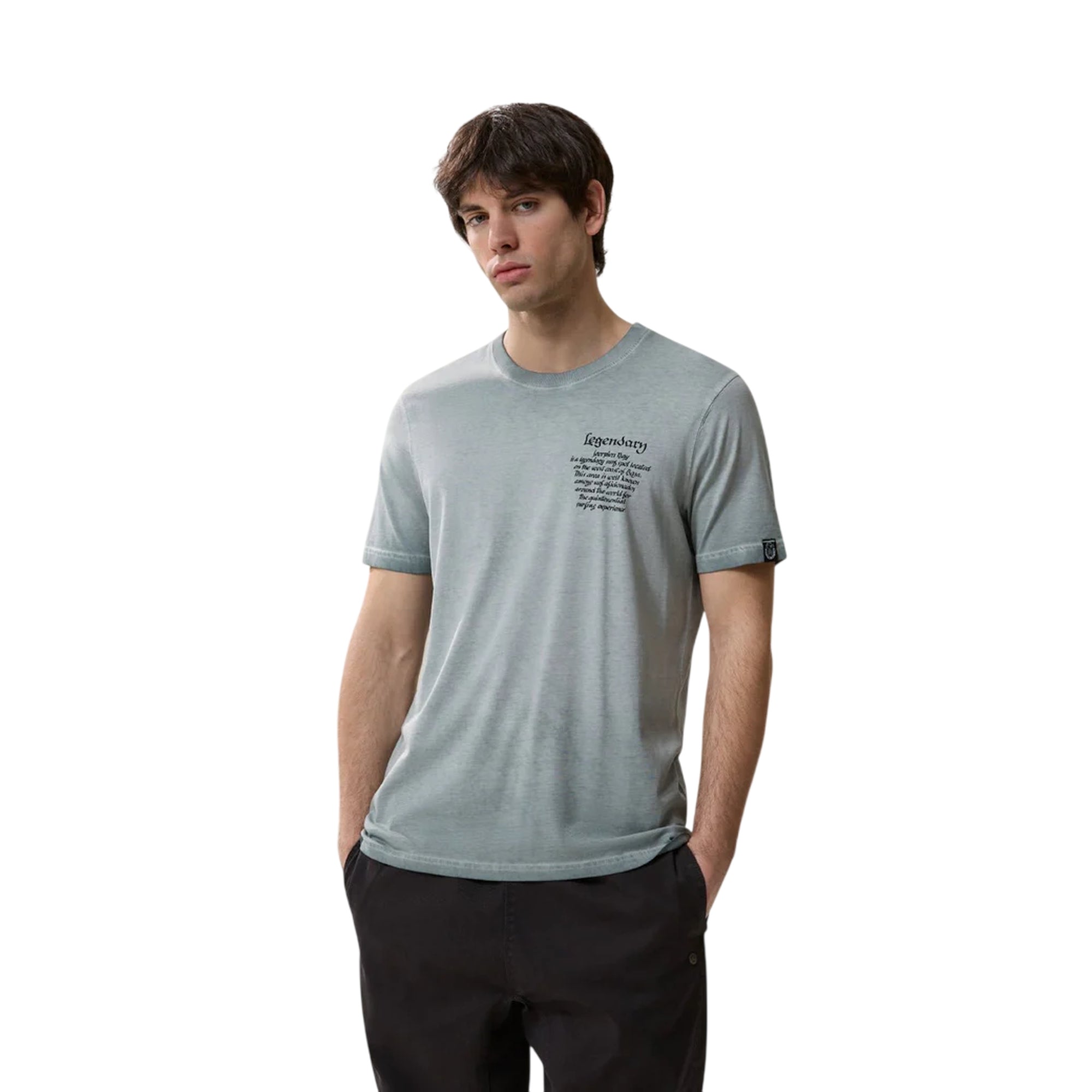 T-shirt Uomo con stampa "Hotel Map" Grigio modello frontale