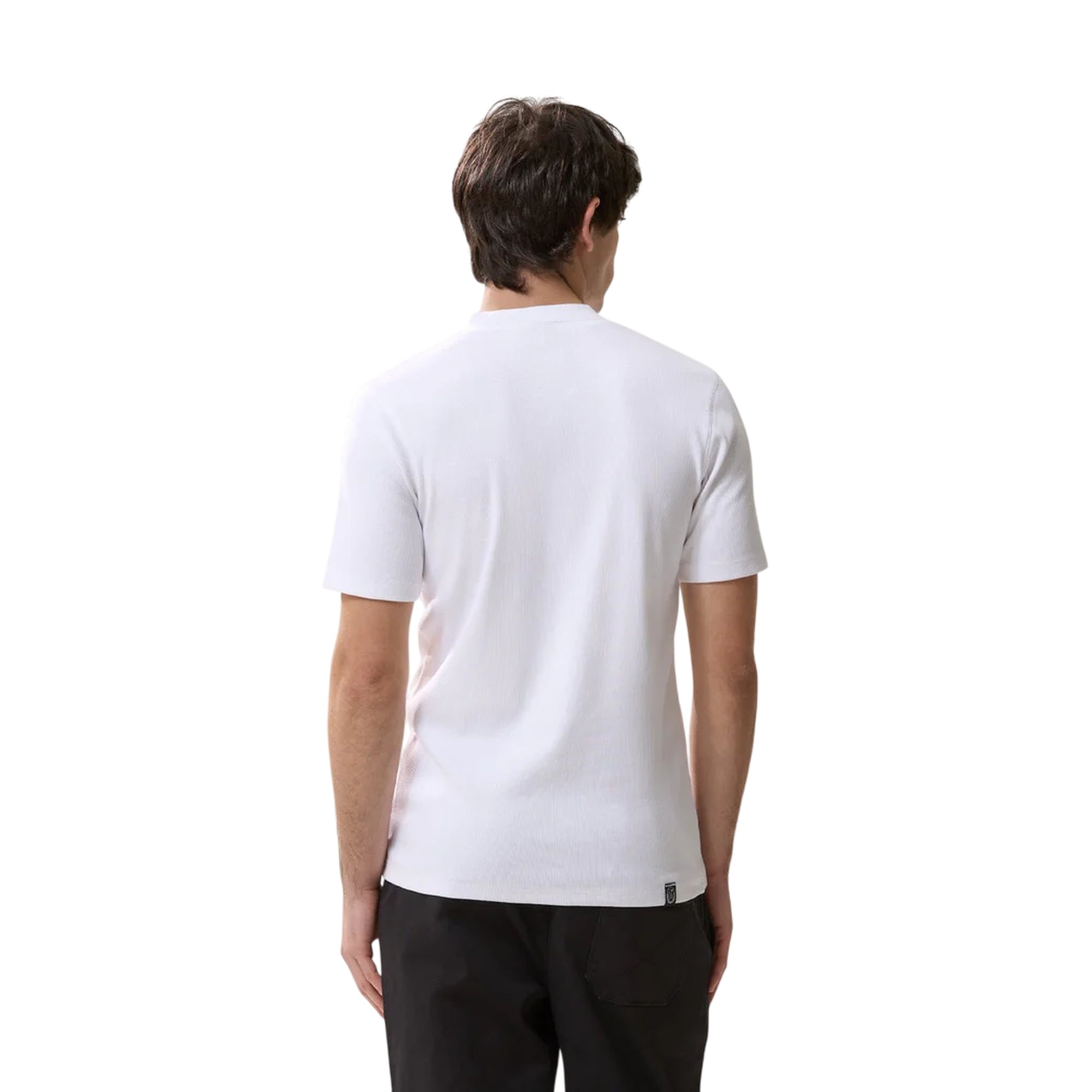T-shirt Uomo Essential con bottoni Bianco modello retro