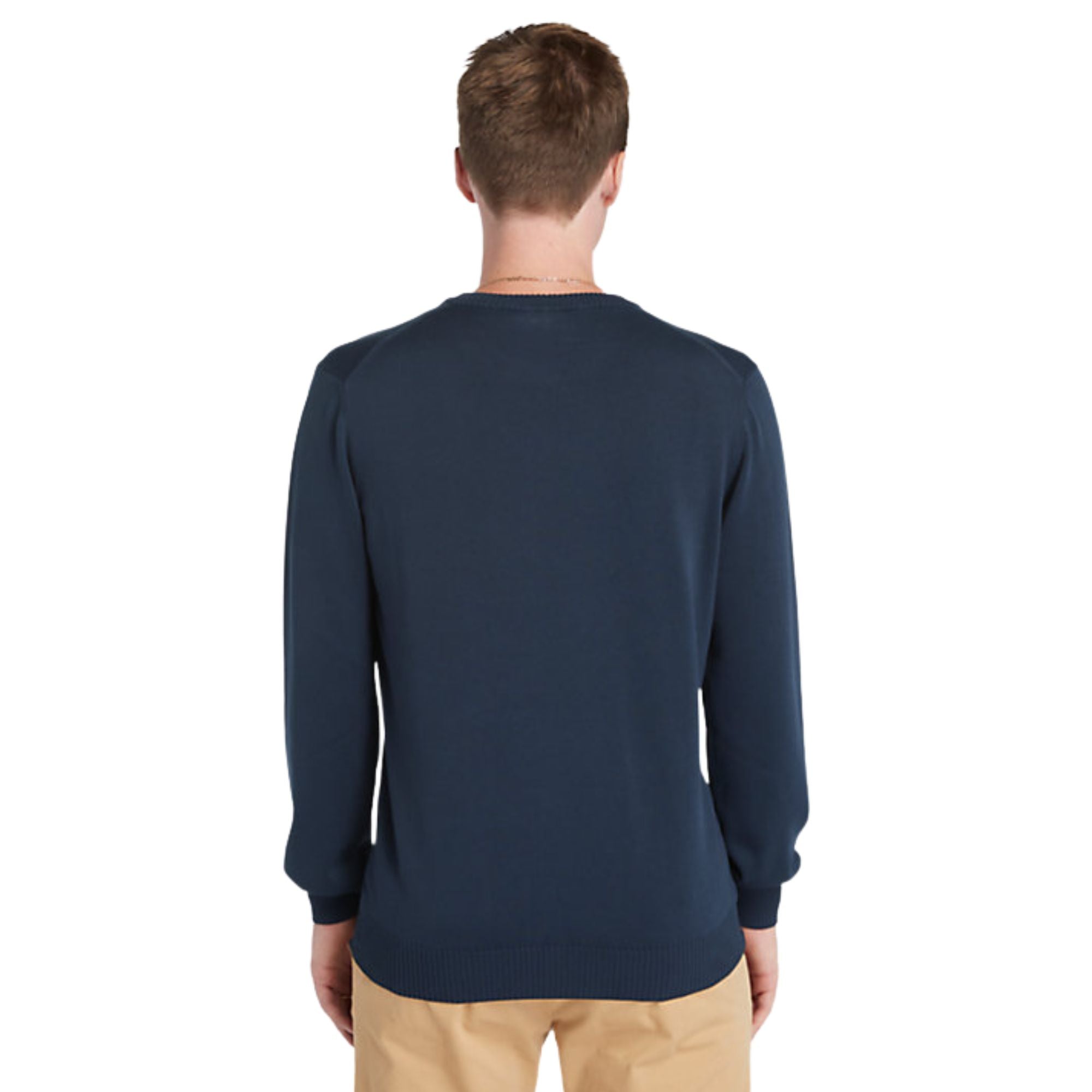 Maglione Uomo in Cotone tinta unita Blu modello retro
