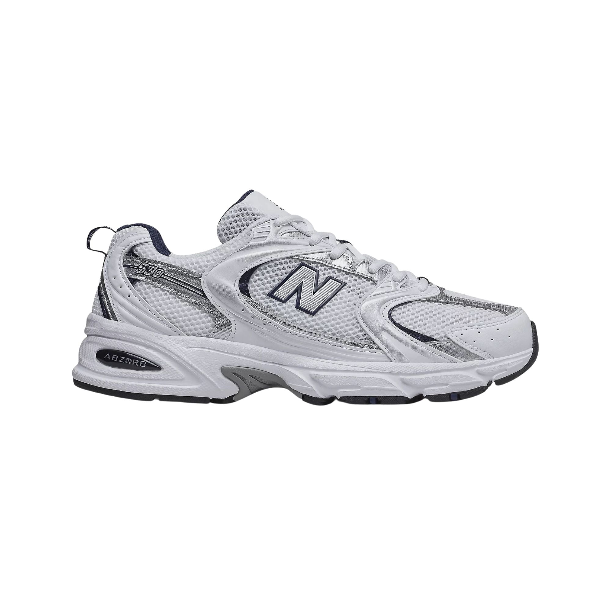 Sneakers Donna modello 530 Bianco/Argento/Nero