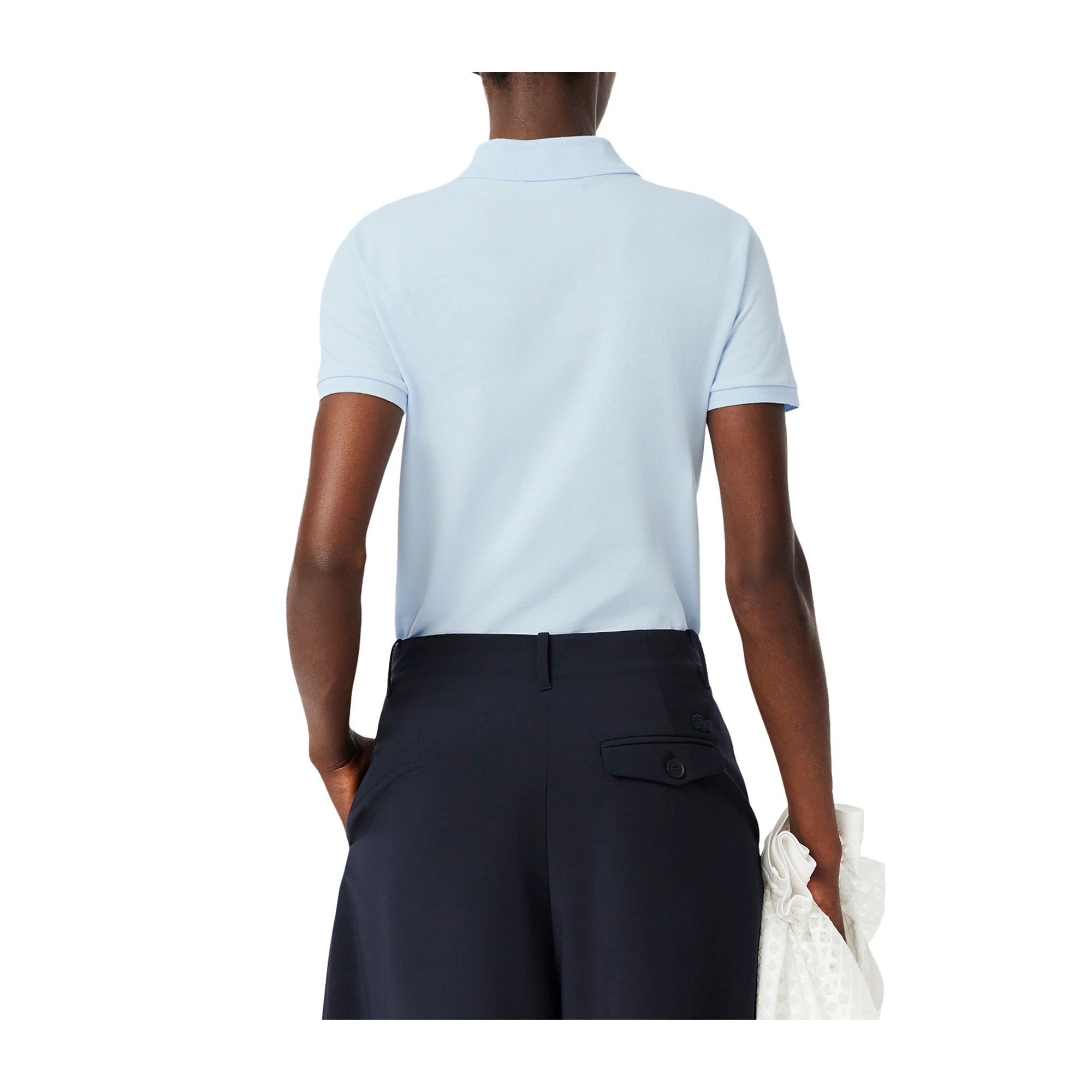 Polo da donna in piqué di cotone stretch Lacoste Celeste