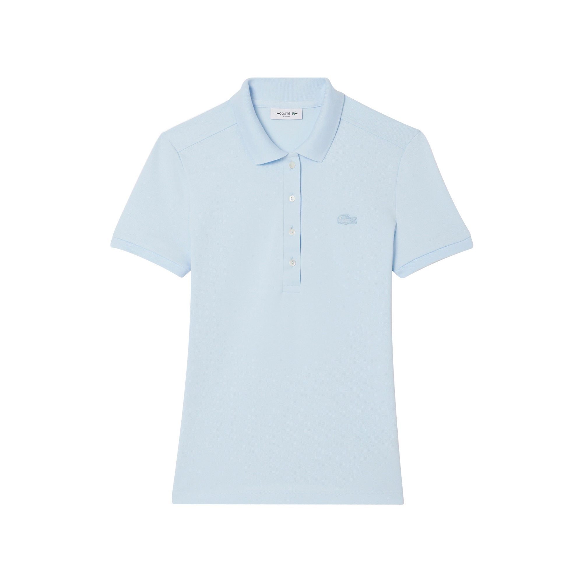 Polo da donna in piqué di cotone stretch Lacoste Celeste