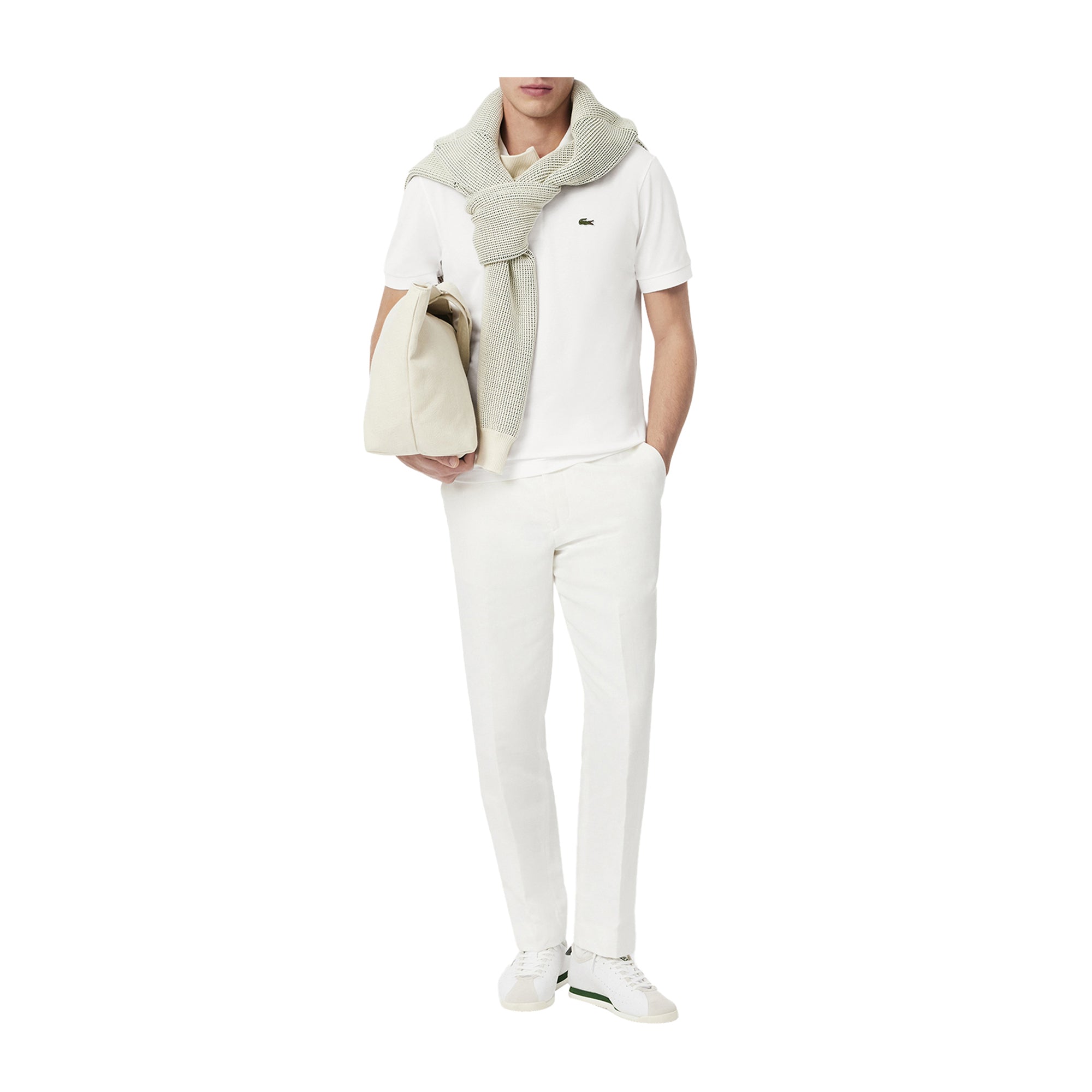 Polo Uomo Classic fit Light Bianco modello intero frontale