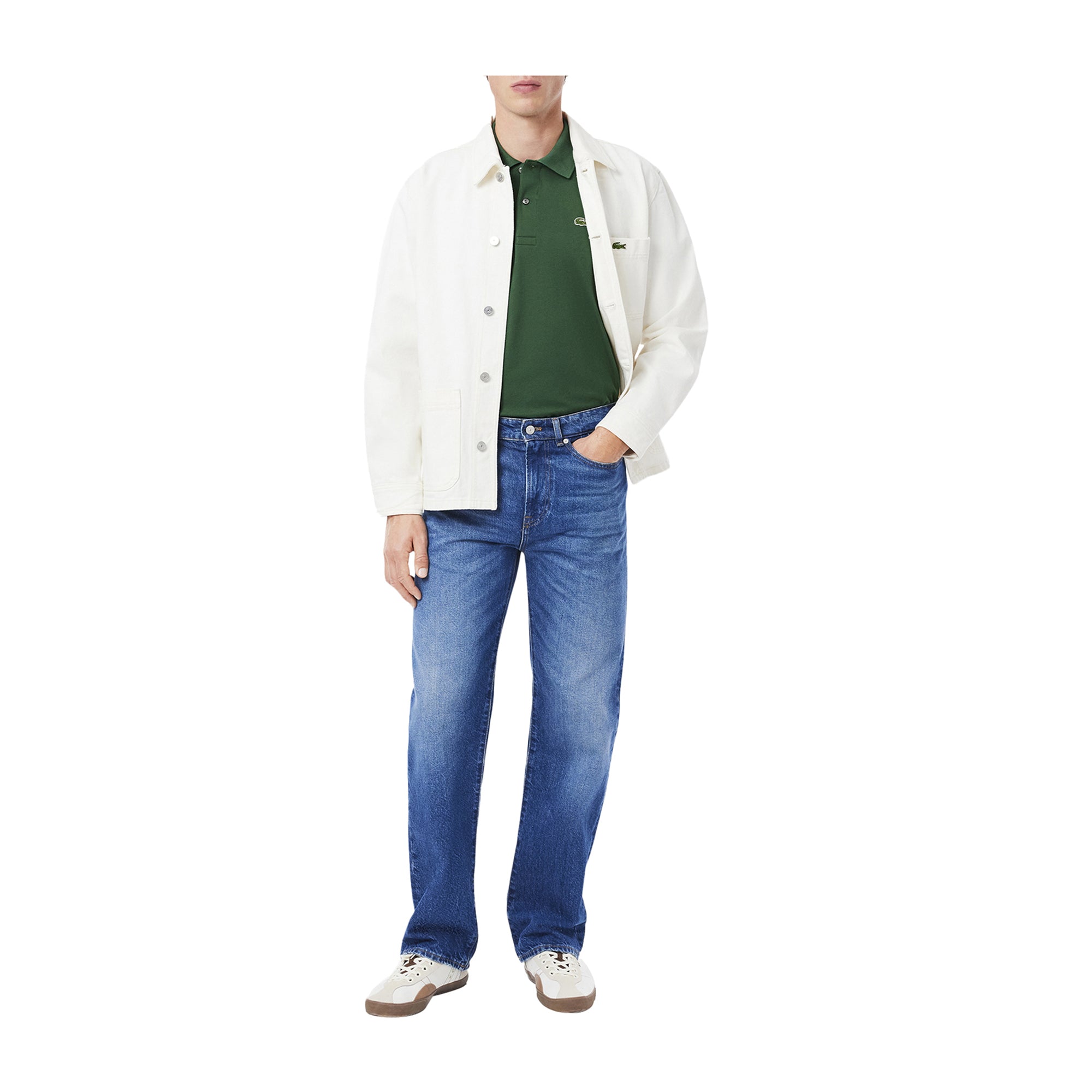 Polo Uomo Classic fit Light Verde modello intero frontale