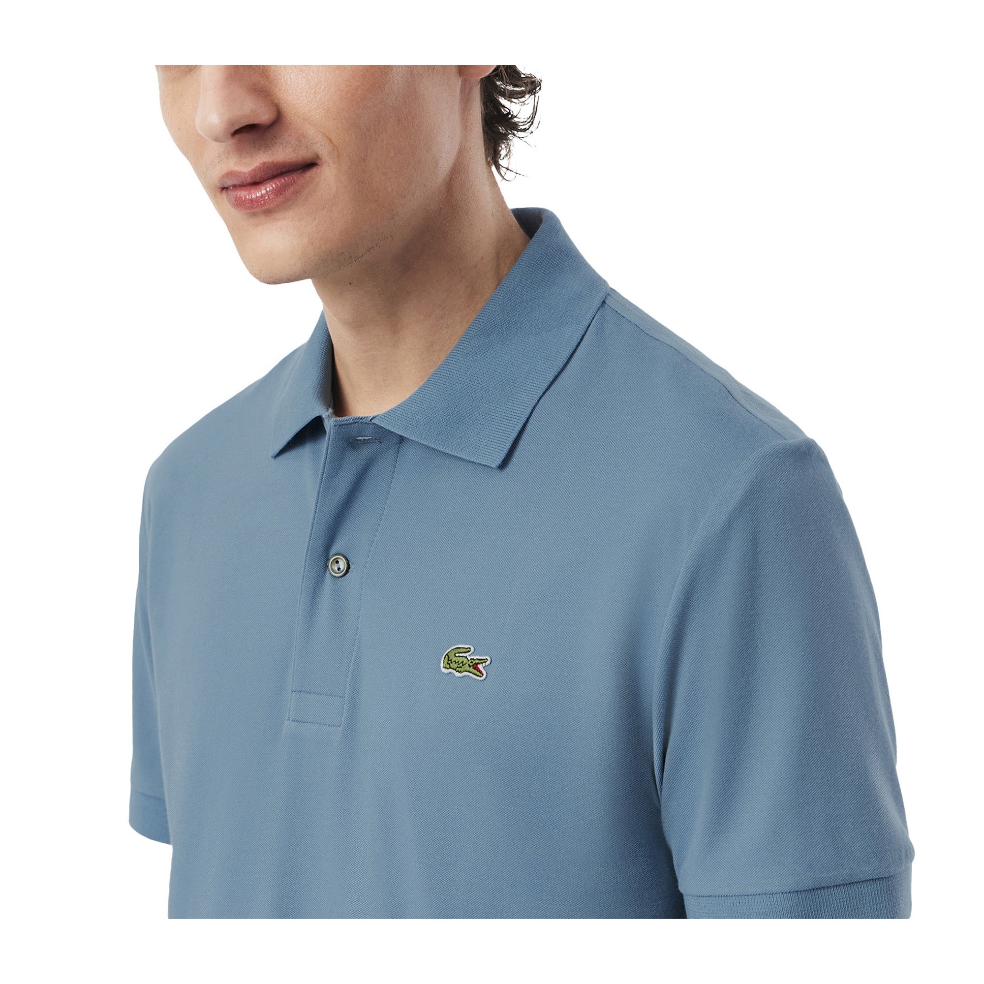Polo Uomo Classic fit Light Azzurro modello ravvicinato