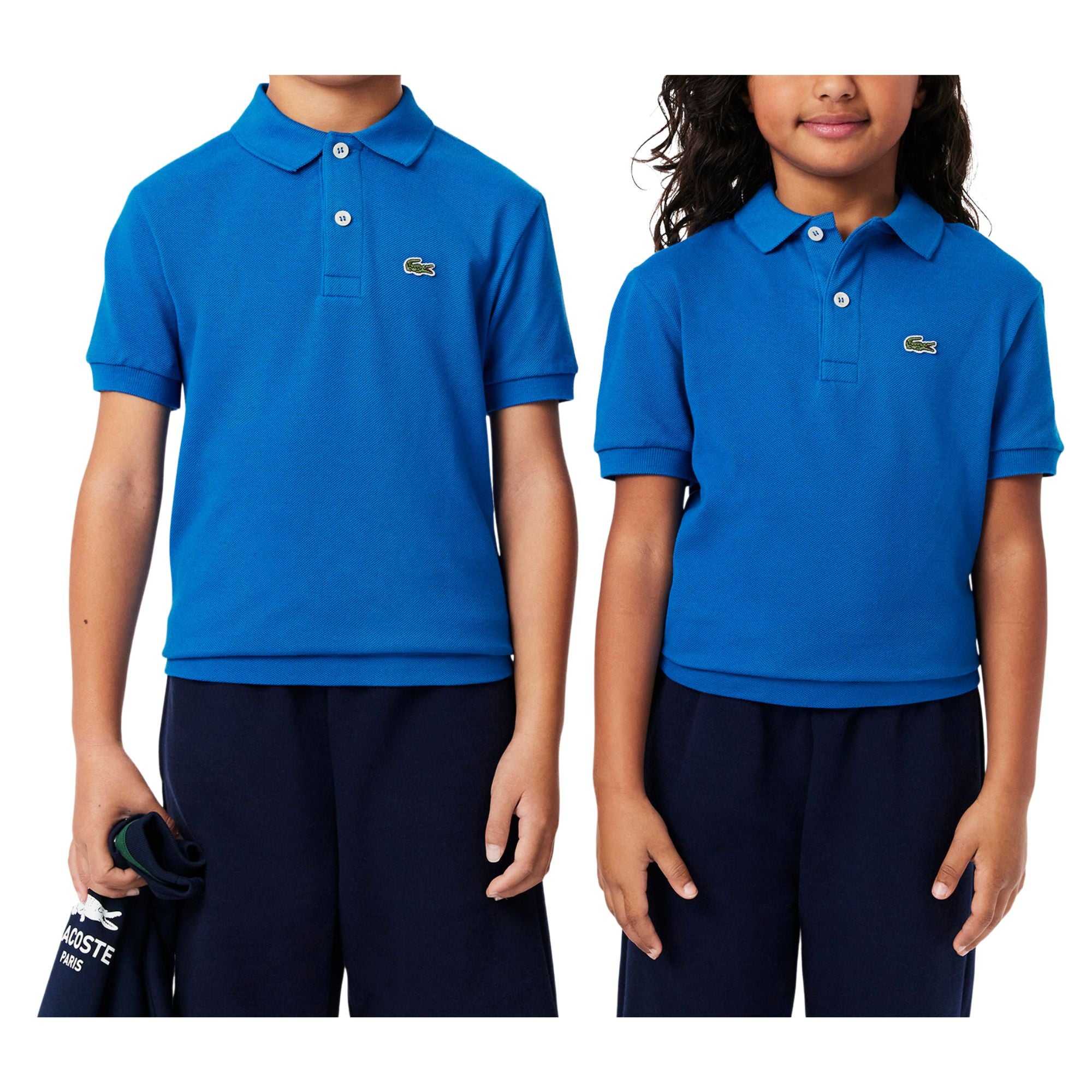 Polo Junior modello due bottoni Azzurro