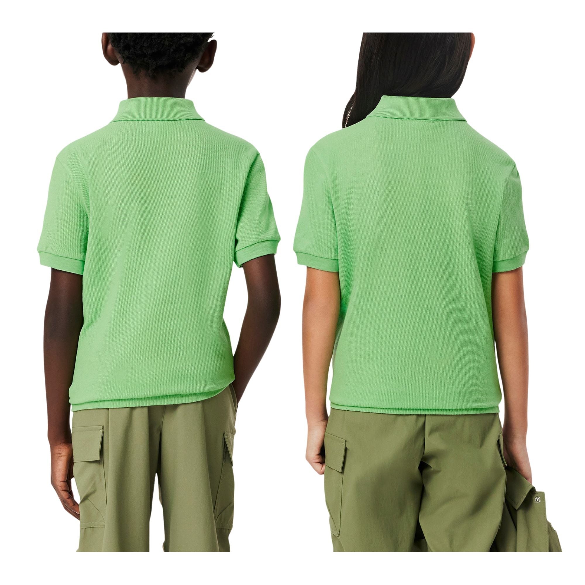 Polo Junior Verde scollo due bottoni