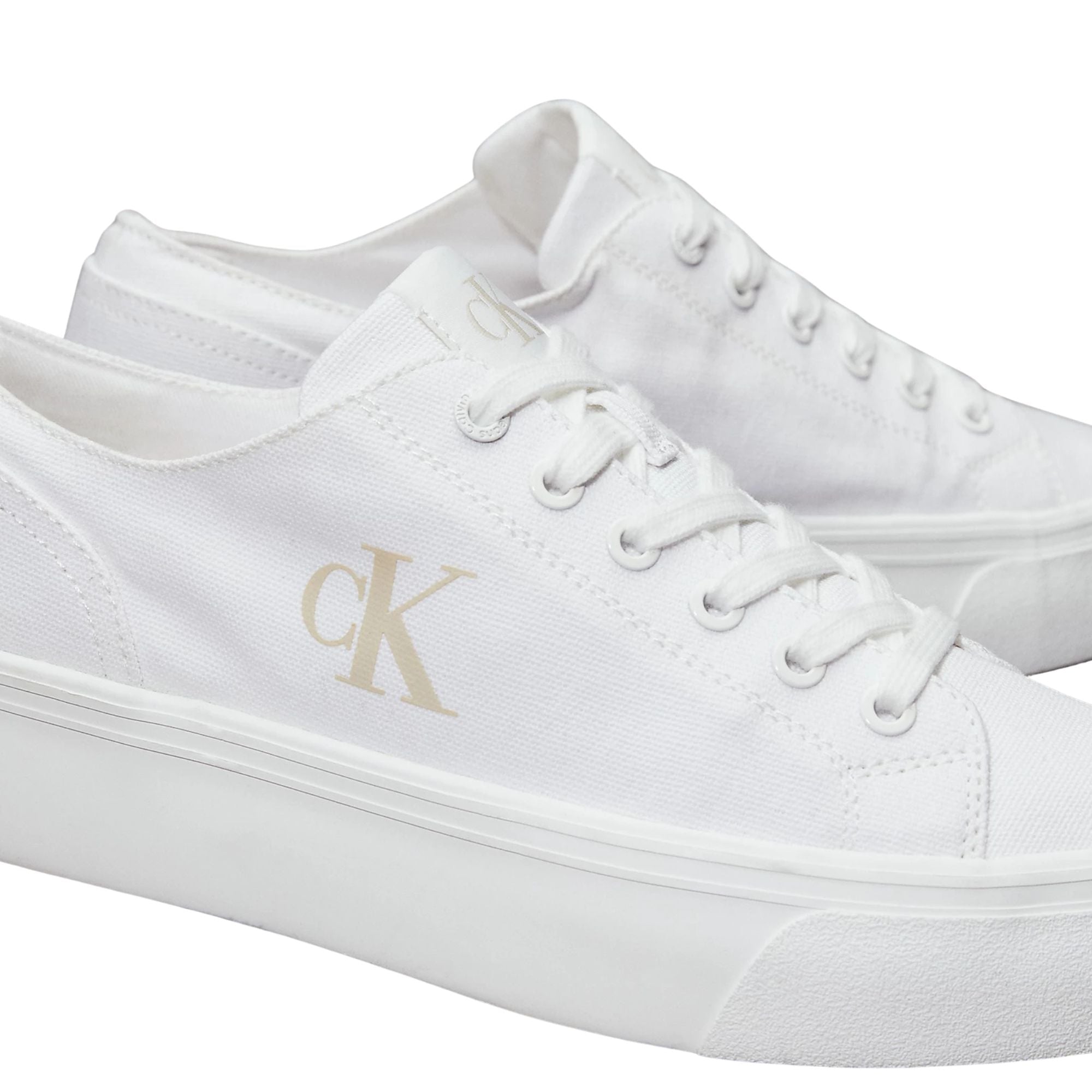 CALVIN KLEIN Sneaker in tela con plateau e logo