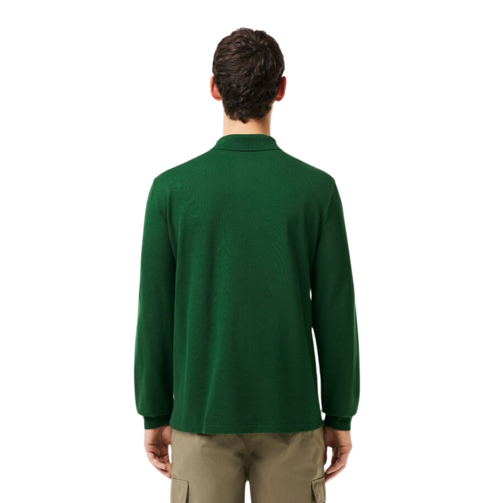 Polo Uomo a maniche lunghe Verde modello retro