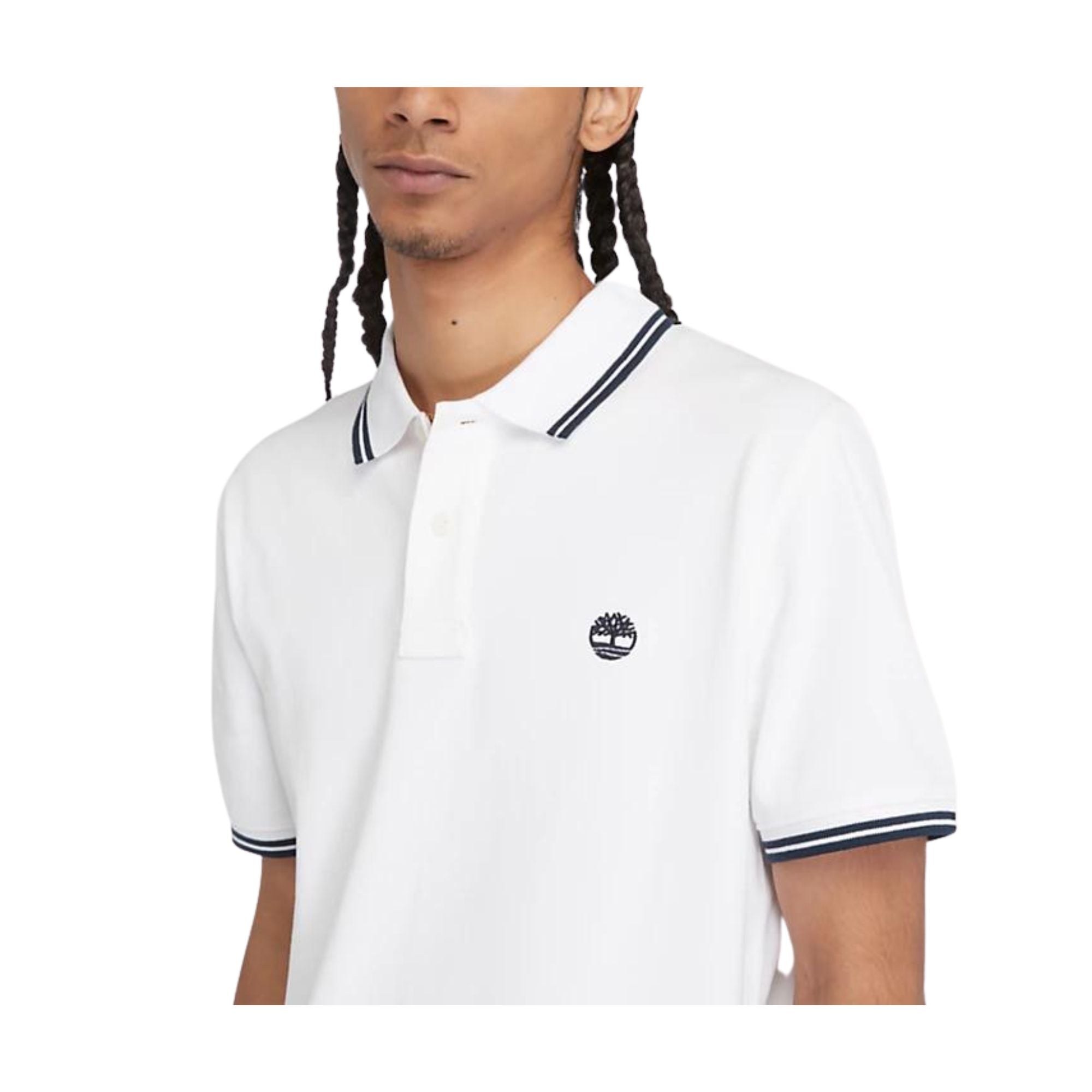 Polo Uomo modello Millers River con righe modello frontale ravvicinato