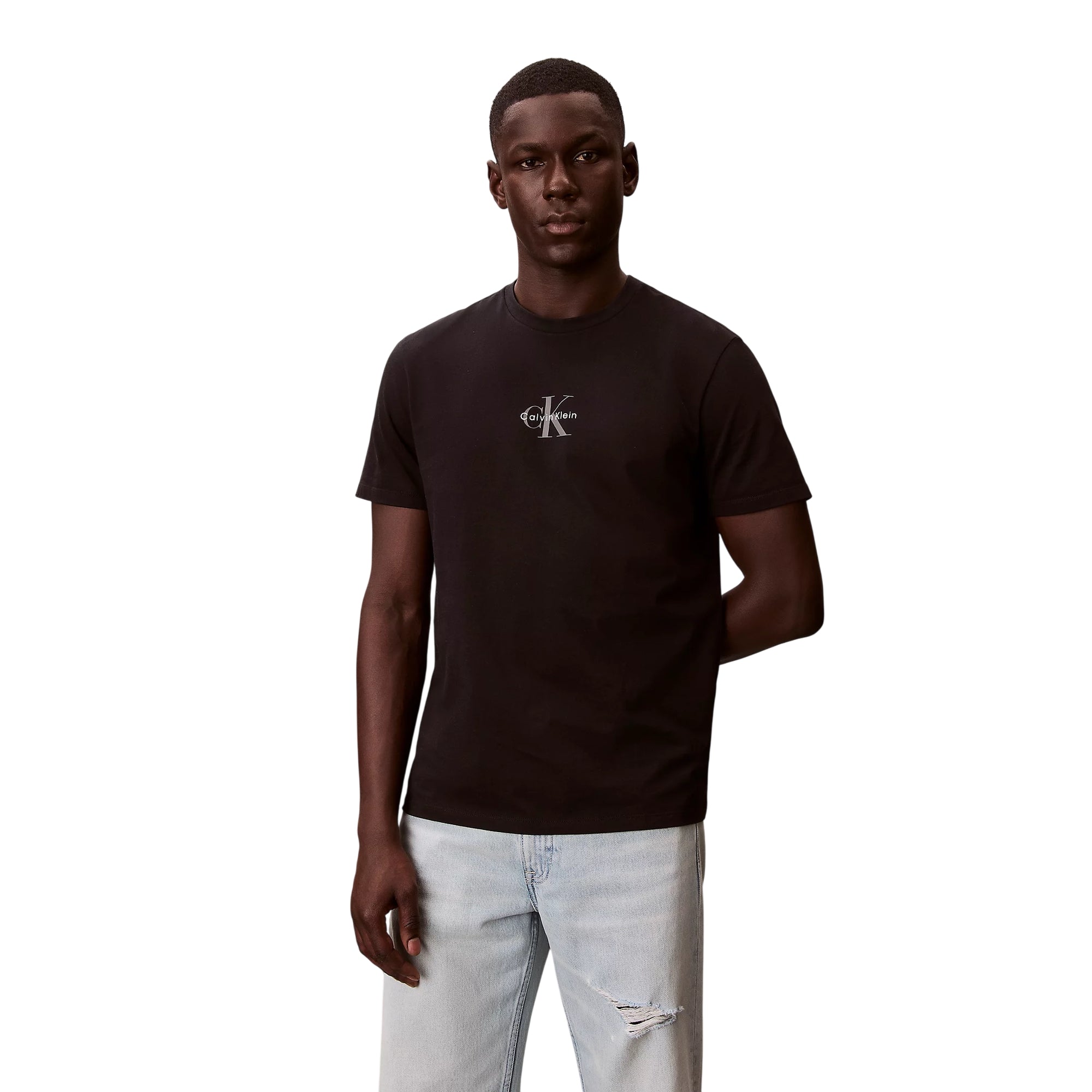 T-shirt marrone 100% cotone con logo sul petto