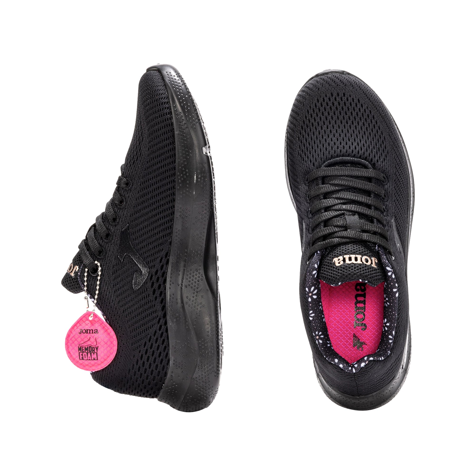 Sneakers Donna con Corinto in Nero, con tomaia traspirante e logo in tono colore