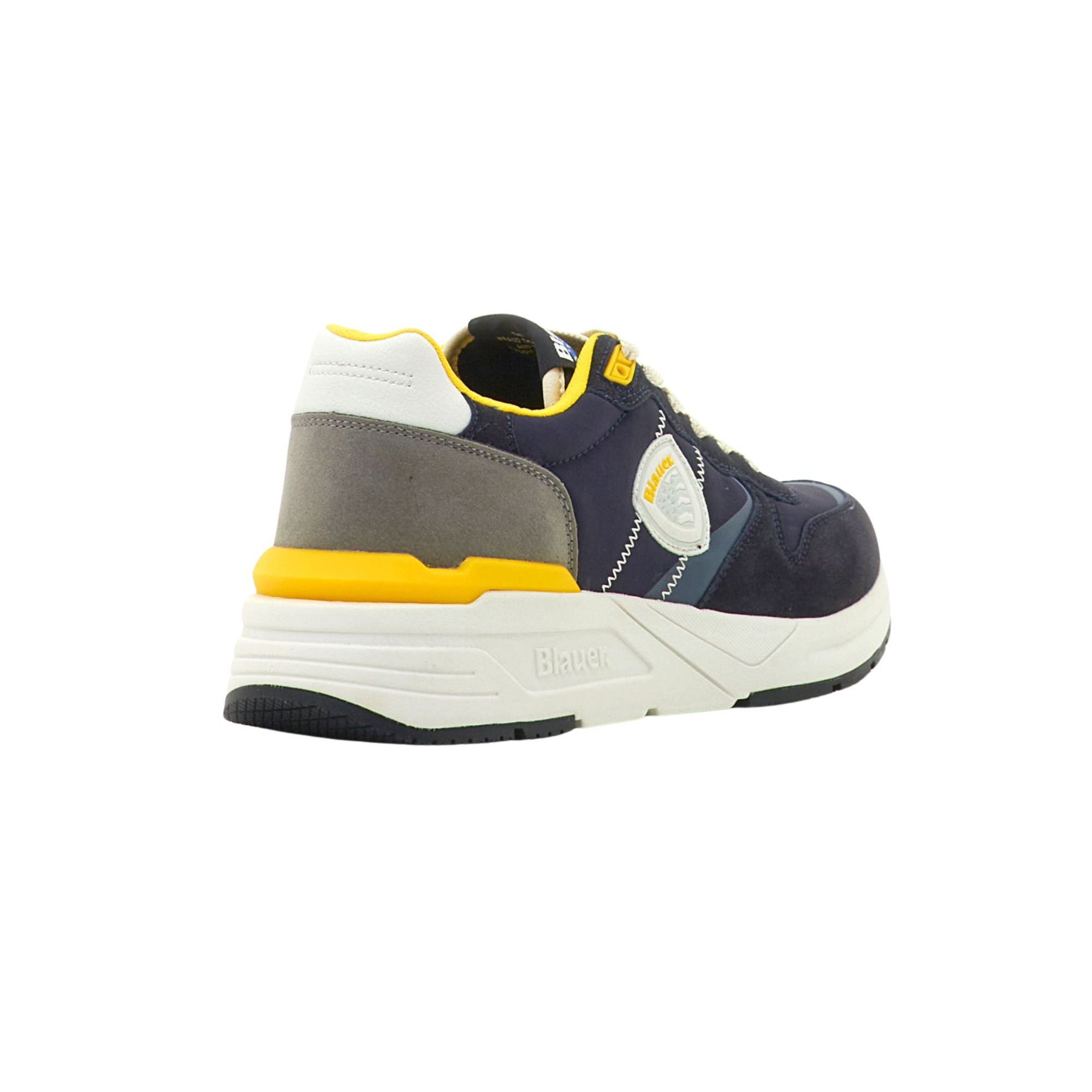 Sneakers Uomo Ray01 Navy con dettagli gialli retro