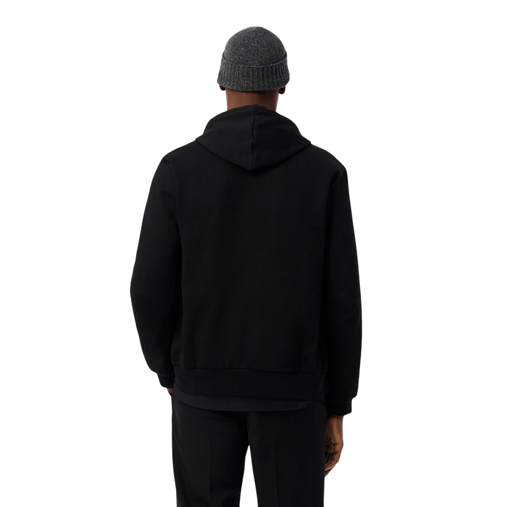 Felpa Uomo Nera full zip, in pile con coccodrillo sul petto