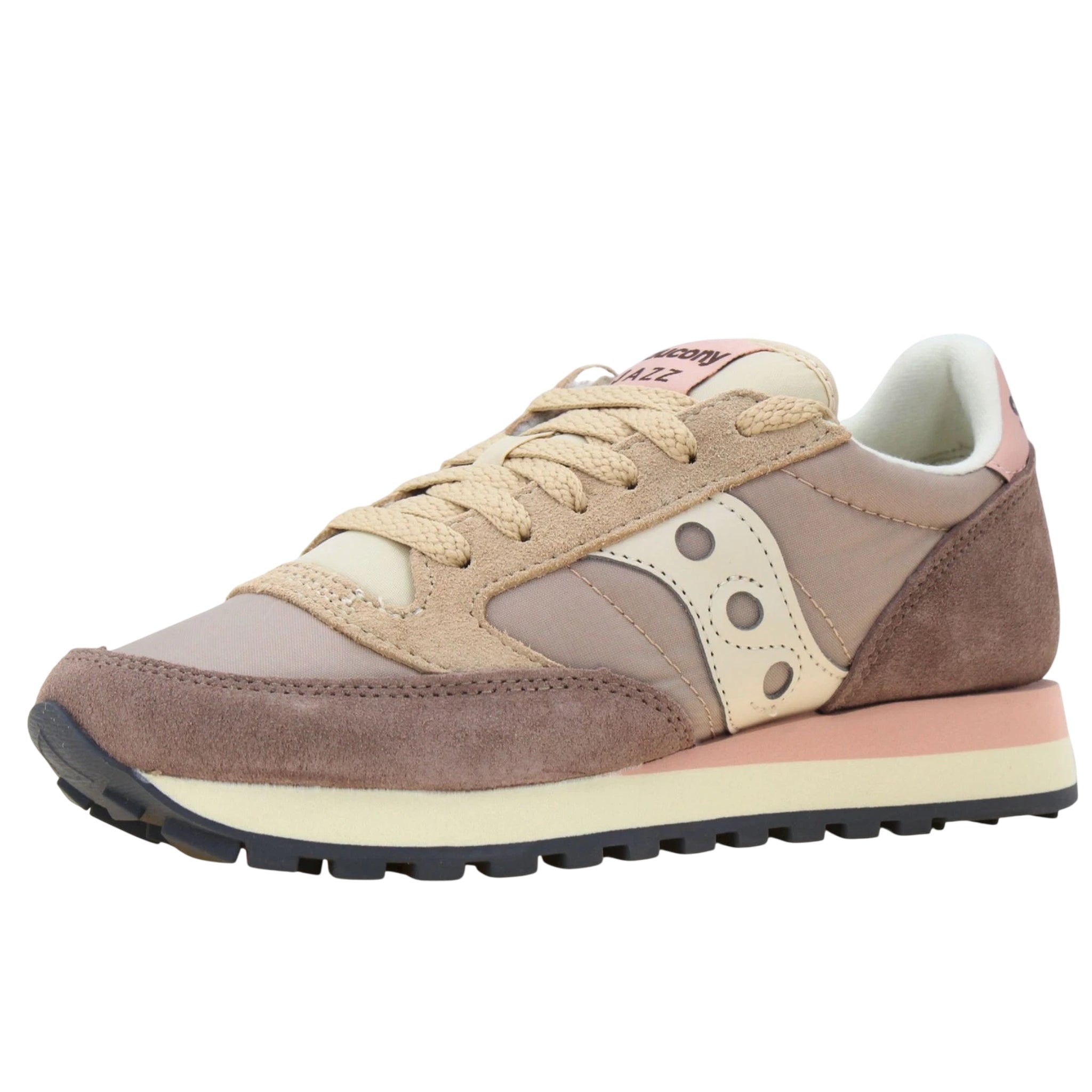 Sneakers Donna Jazz Rosa/Beige, con tomaia in camoscio e nylon