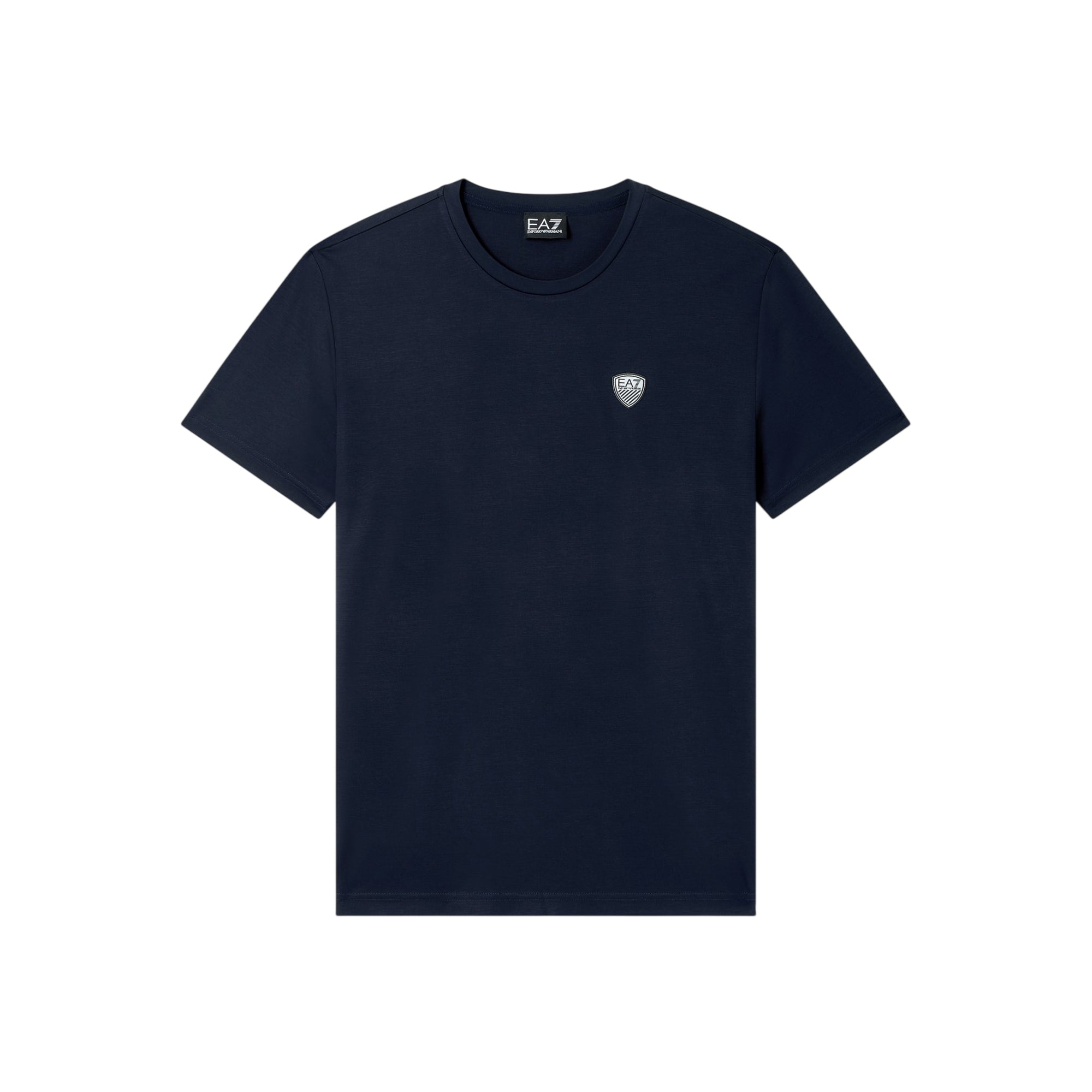 T-shirt Uomo aderente Blu, girocollo, con scudetto logo