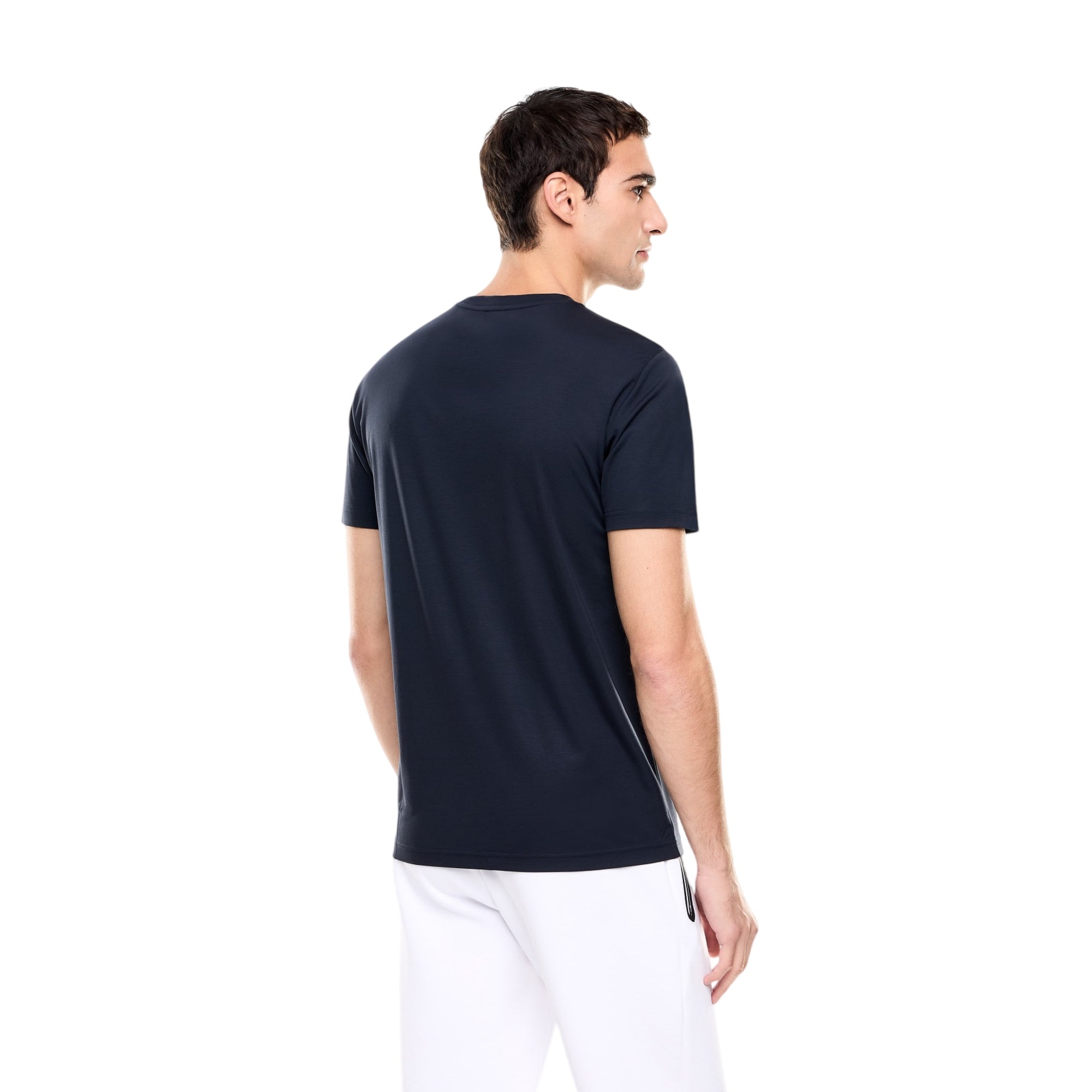 T-shirt Uomo aderente Blu, girocollo, con scudetto logo